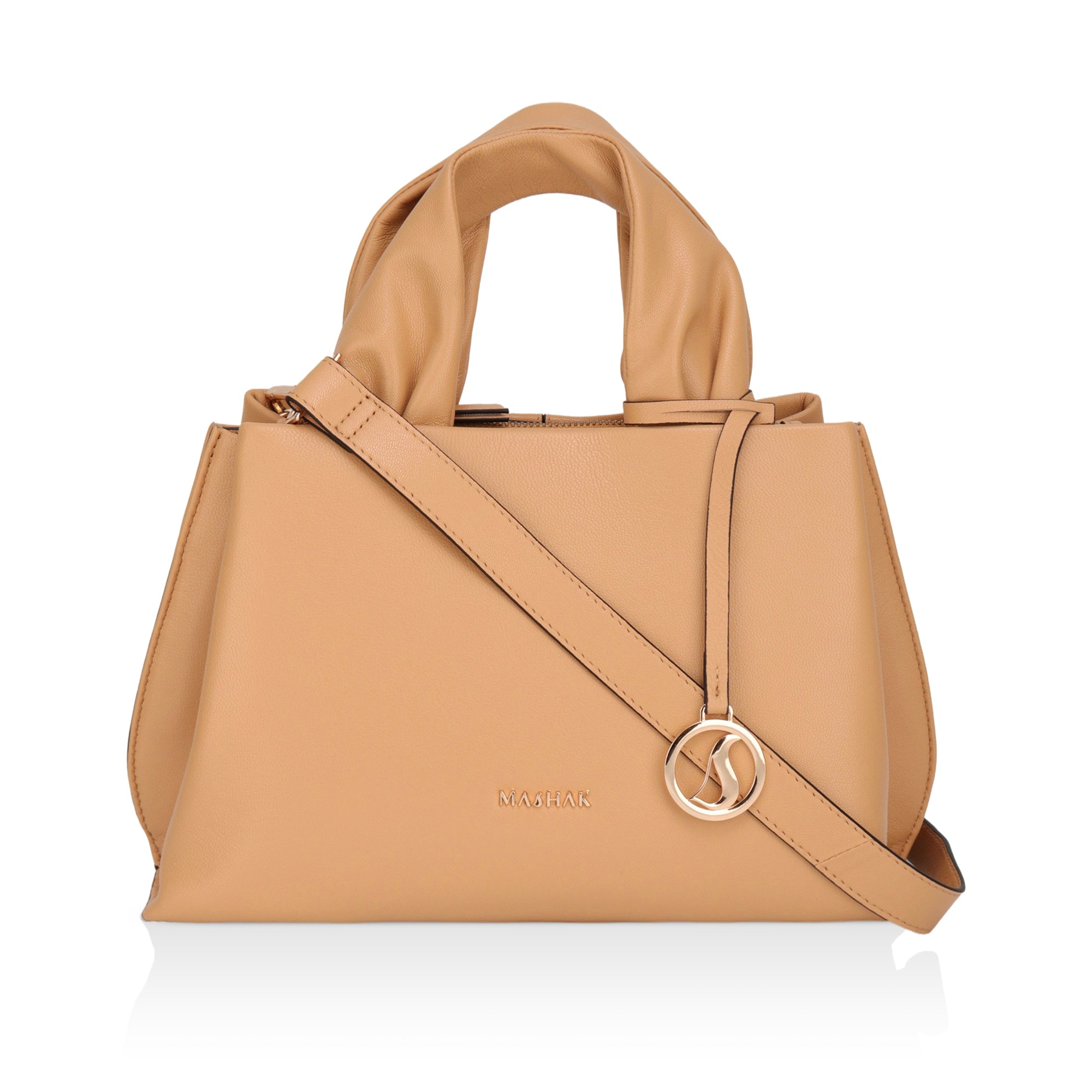 Mia : Napa Leather Handbag (Camel)