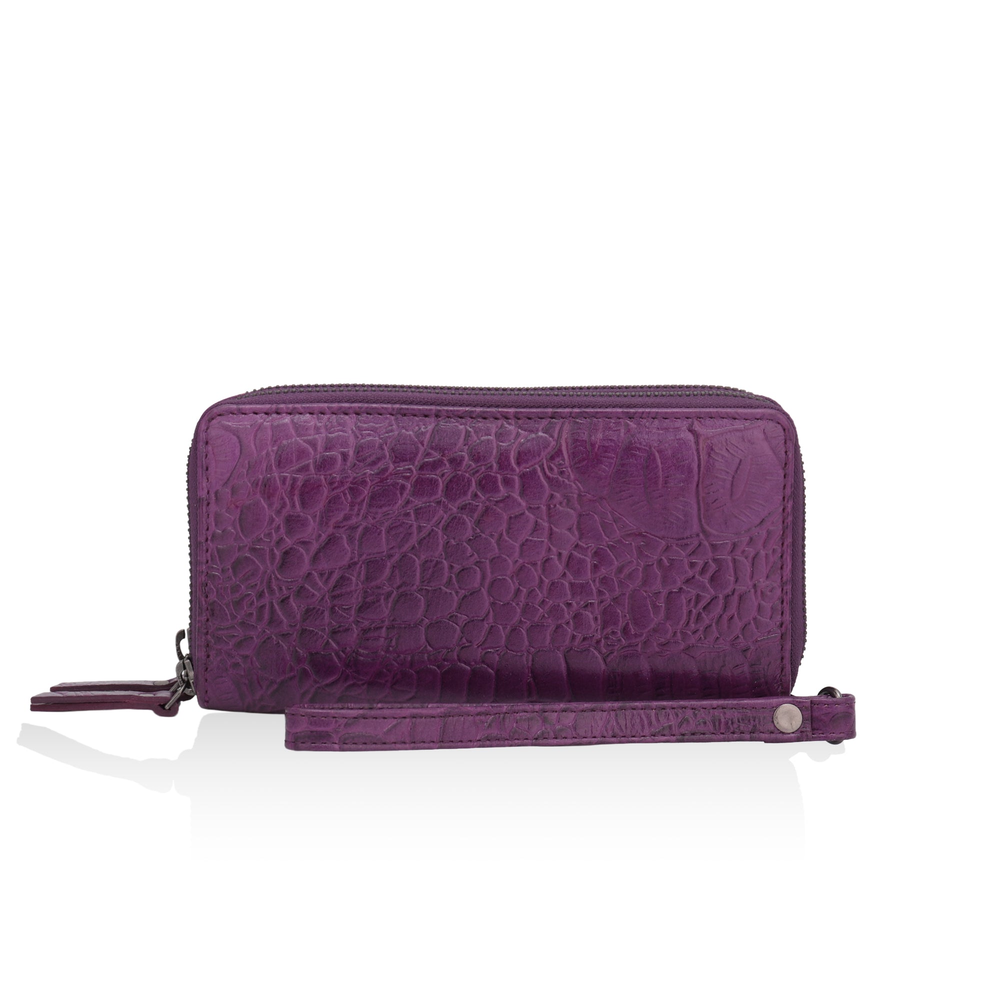 Panache: Double Zip Womens’ Wallets (Purple)
