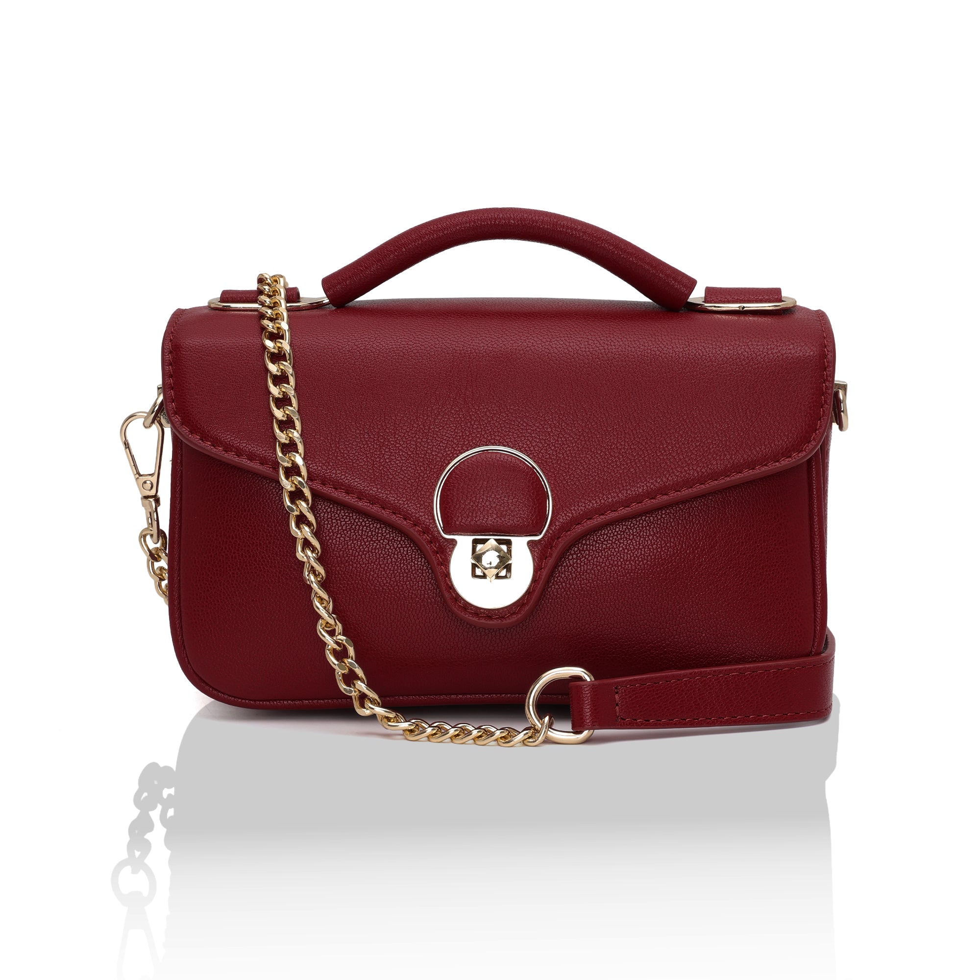 Terra : Napa leather Crossbody Bag (Red)