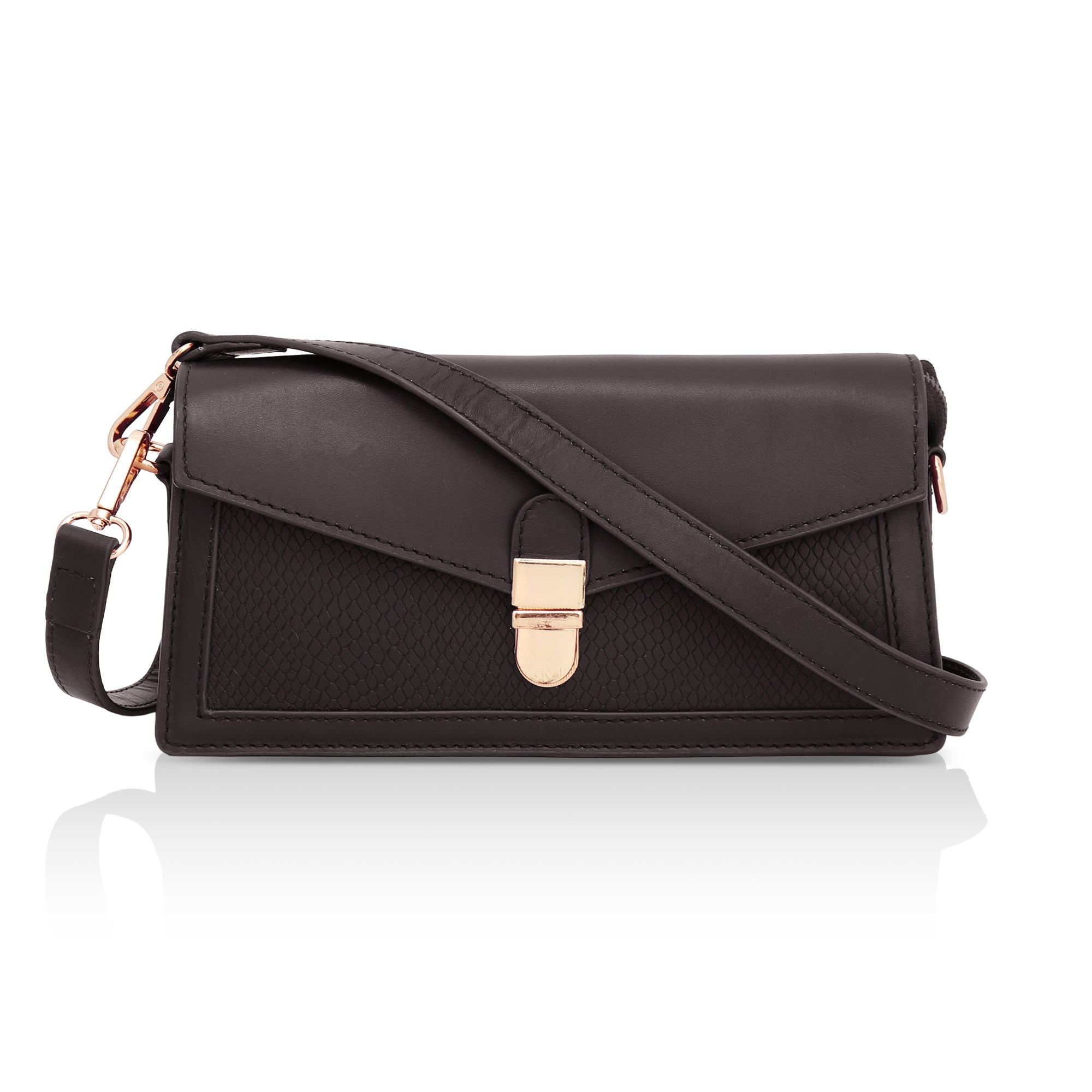 Vogue: Embossed Leather Shoulder Bag (Brown)
