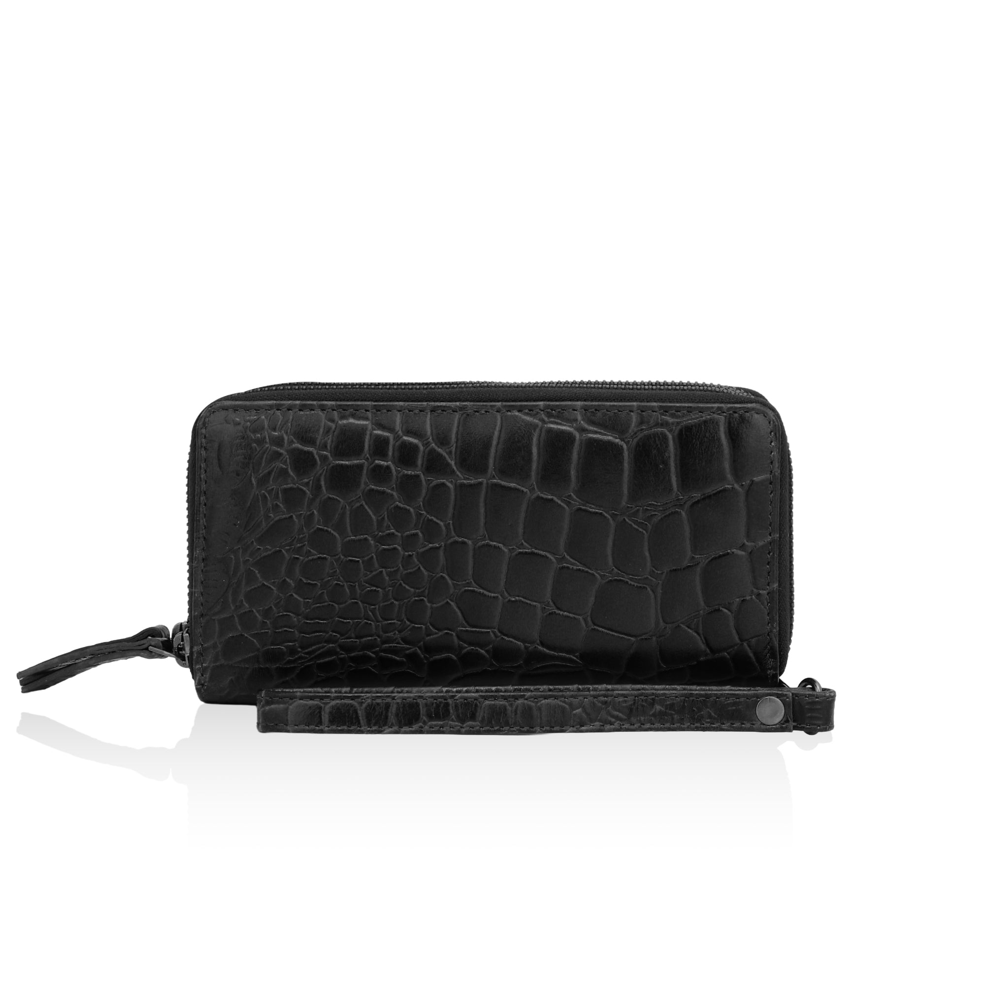 Panache: Double Zip Womens’ Wallets (Black)