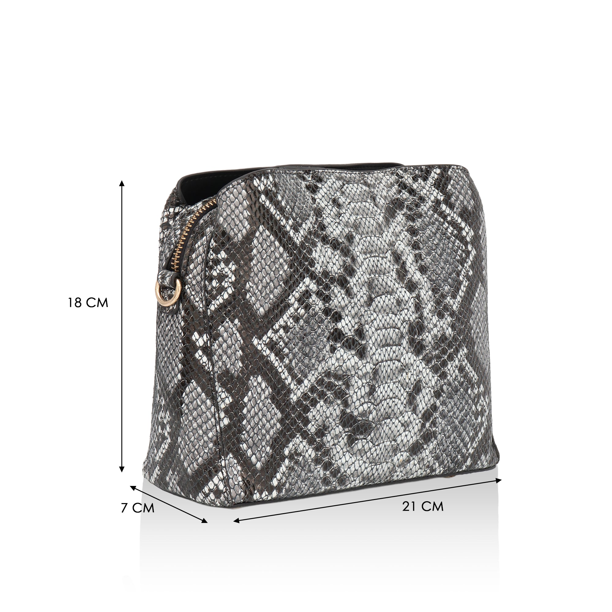 Savannah: Italian Leather Crossbody Bag (Black)