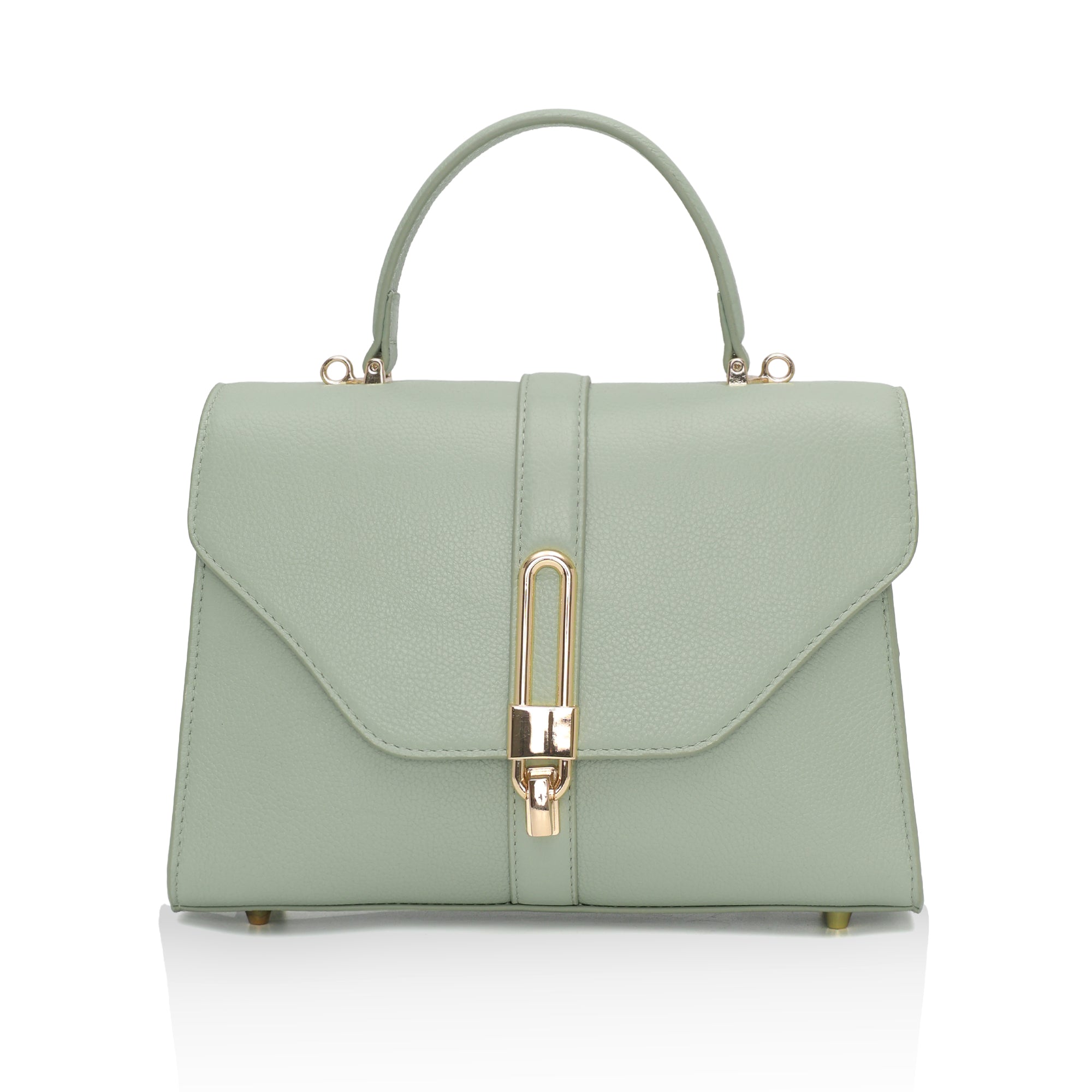 Solis: Full Grain Leather Handbag (Mint Green)