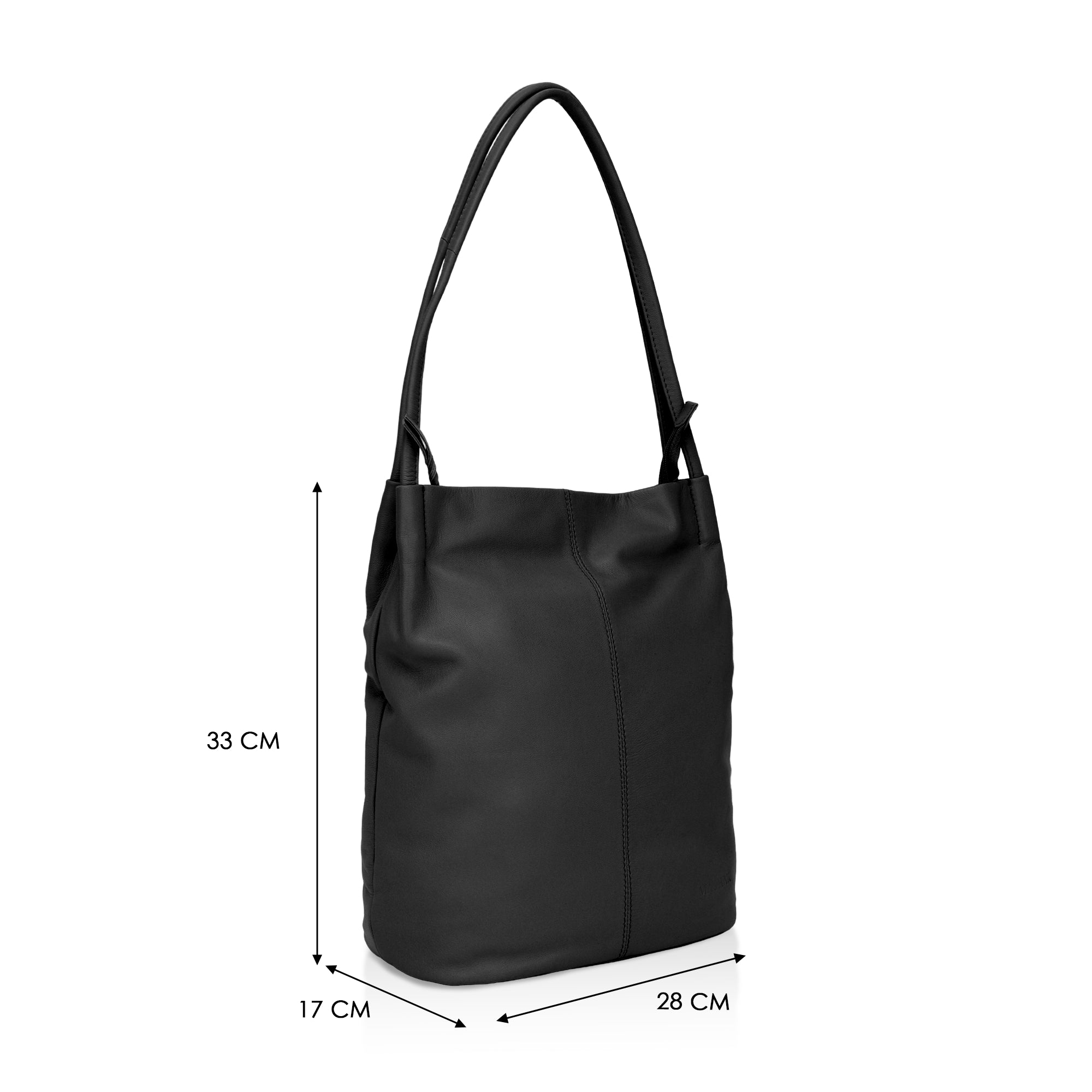 Boho: Soft Napa Leather Tote Bag (Black)