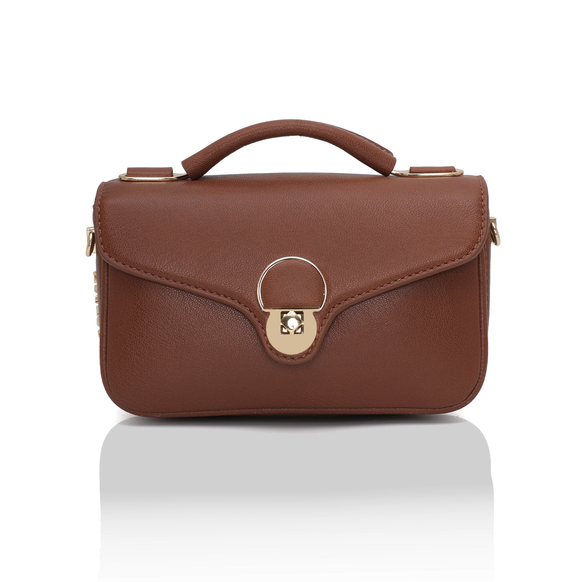 Terra : Napa leather Crossbody Bag (Tan)