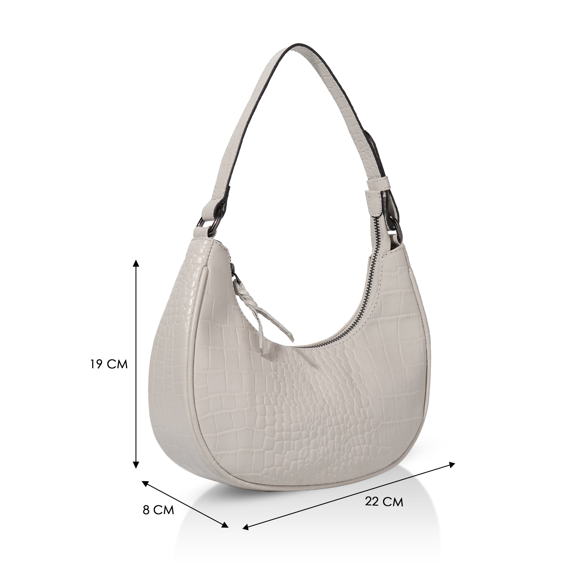 Dazzlo: Luxury Leather Shoulder Bag (Cream)
