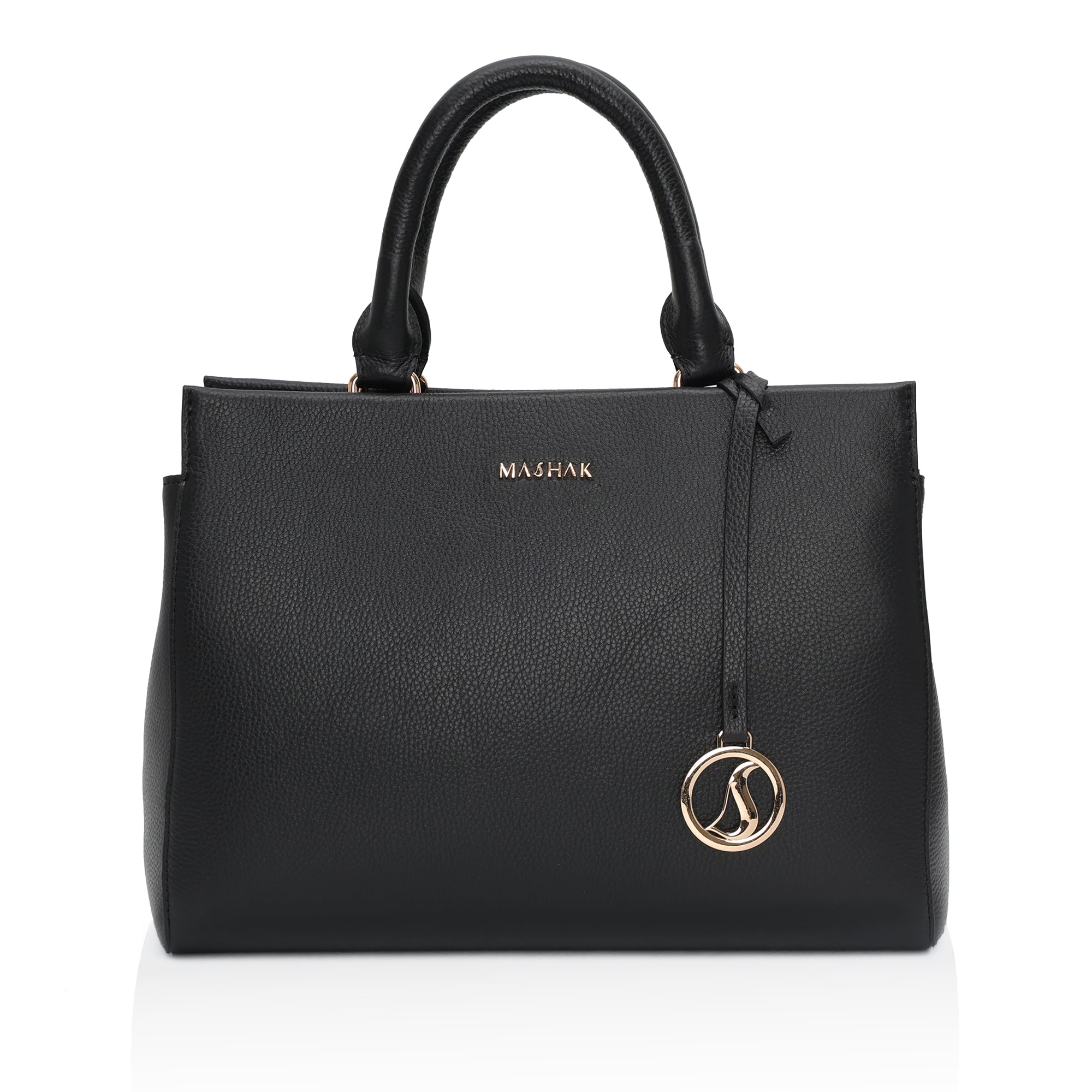 Imperio: Full Grain Pebbled Leather Handbag (Black)
