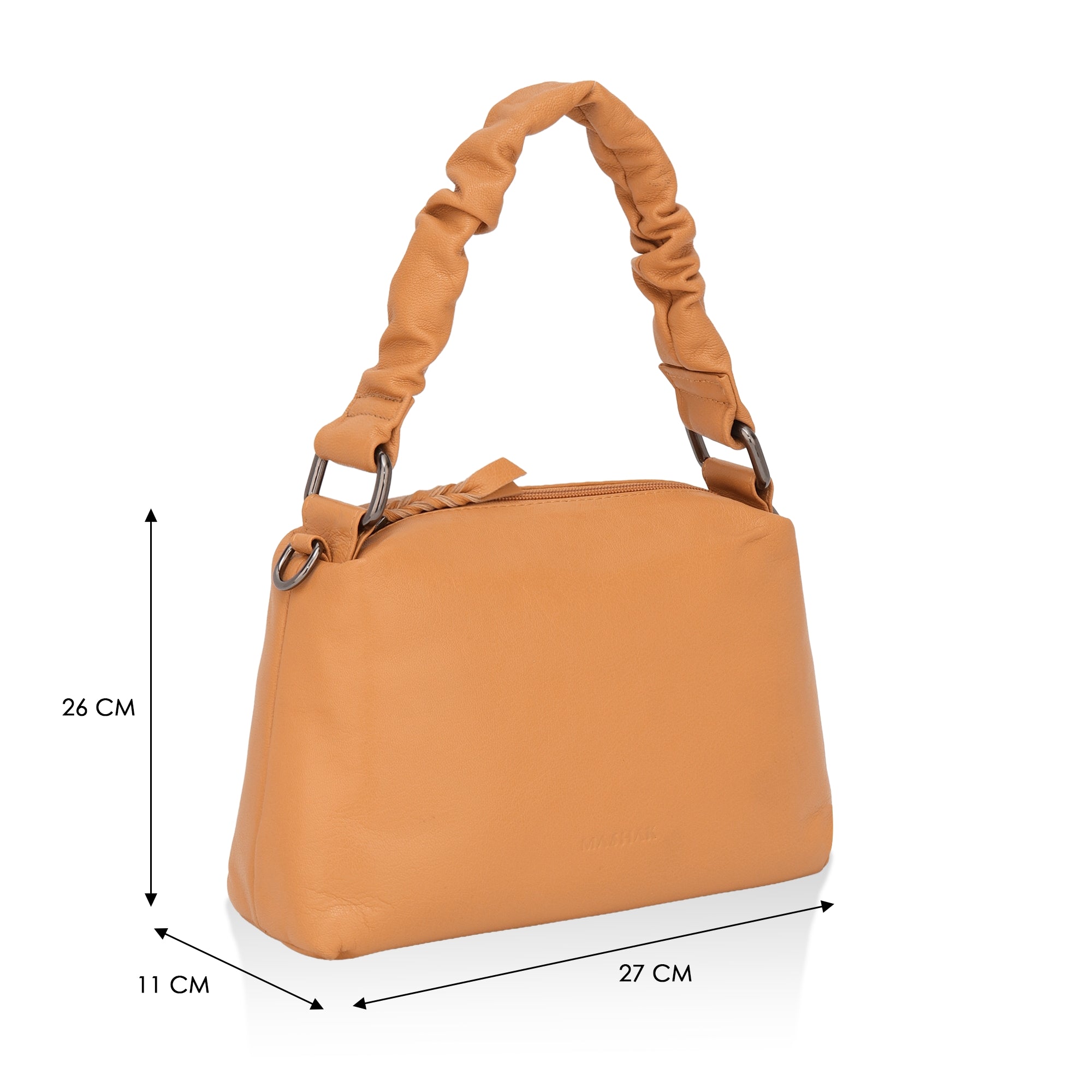Verve: Napa Leather Crossbody Bag (Mustard)