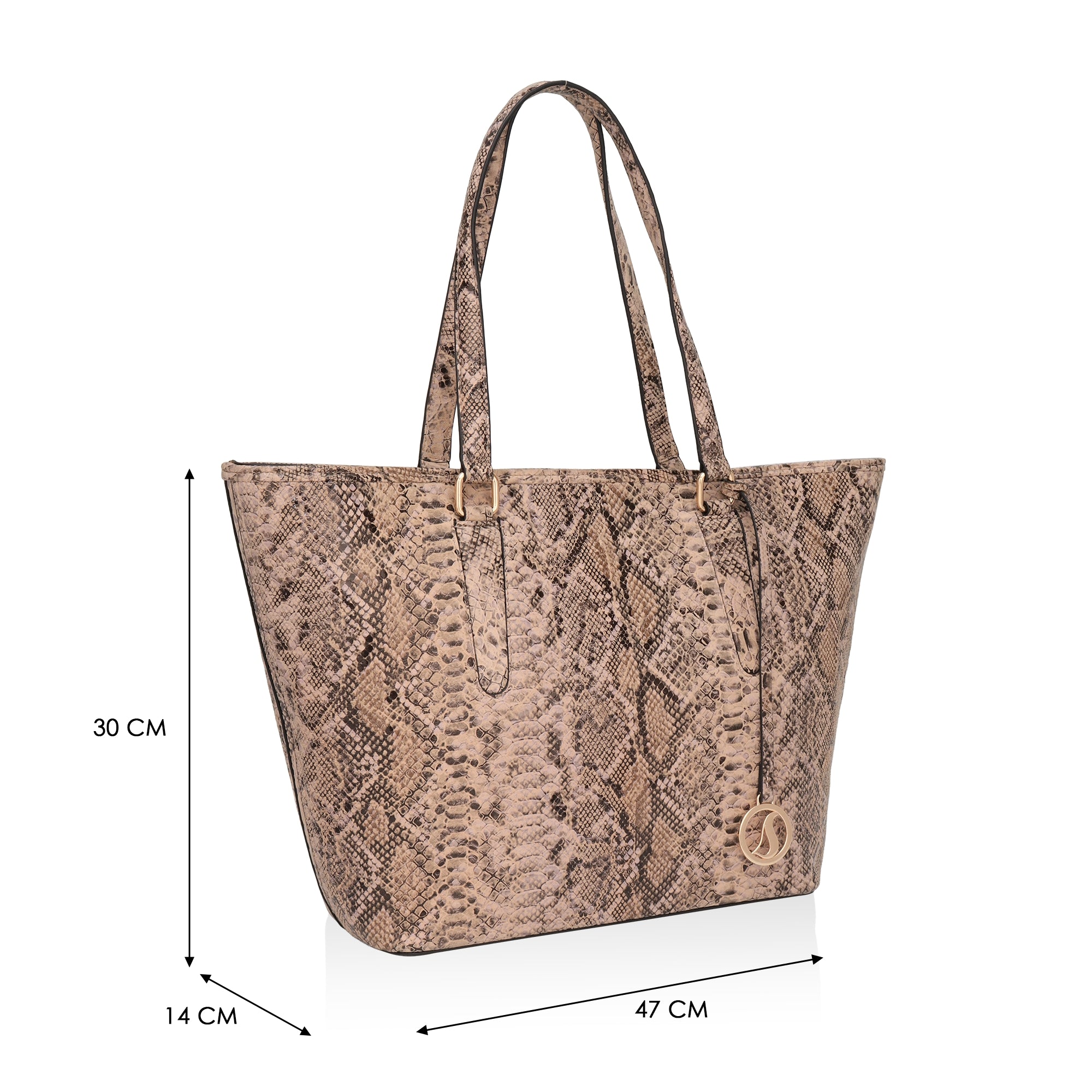 Pinnacle: Italian Leather Laptop Tote Bag (Beige)