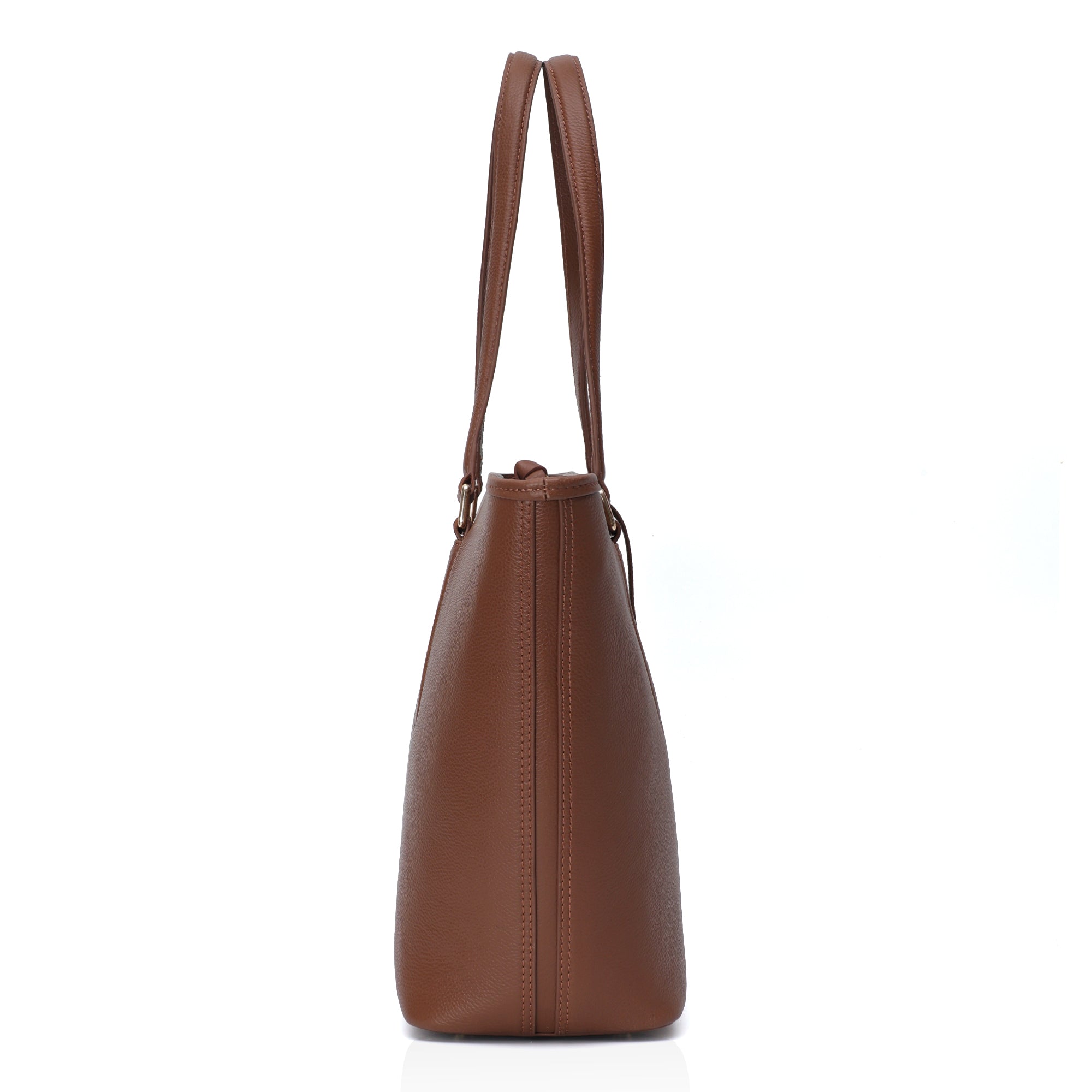 Pinnacle: Pebbled Leather Laptop Tote Bag (Tan)