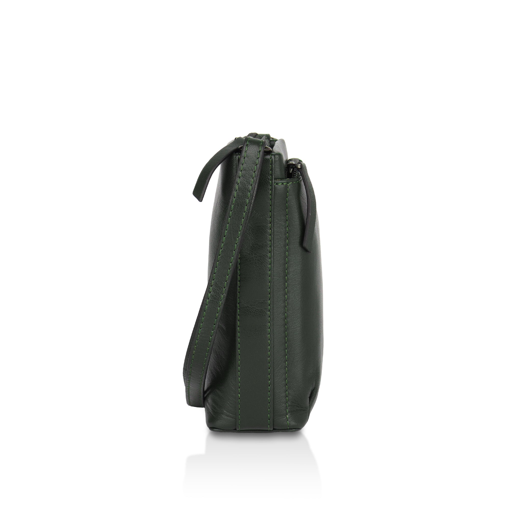Sienna: Napa Leather Crossbody Bag (Dark Green)