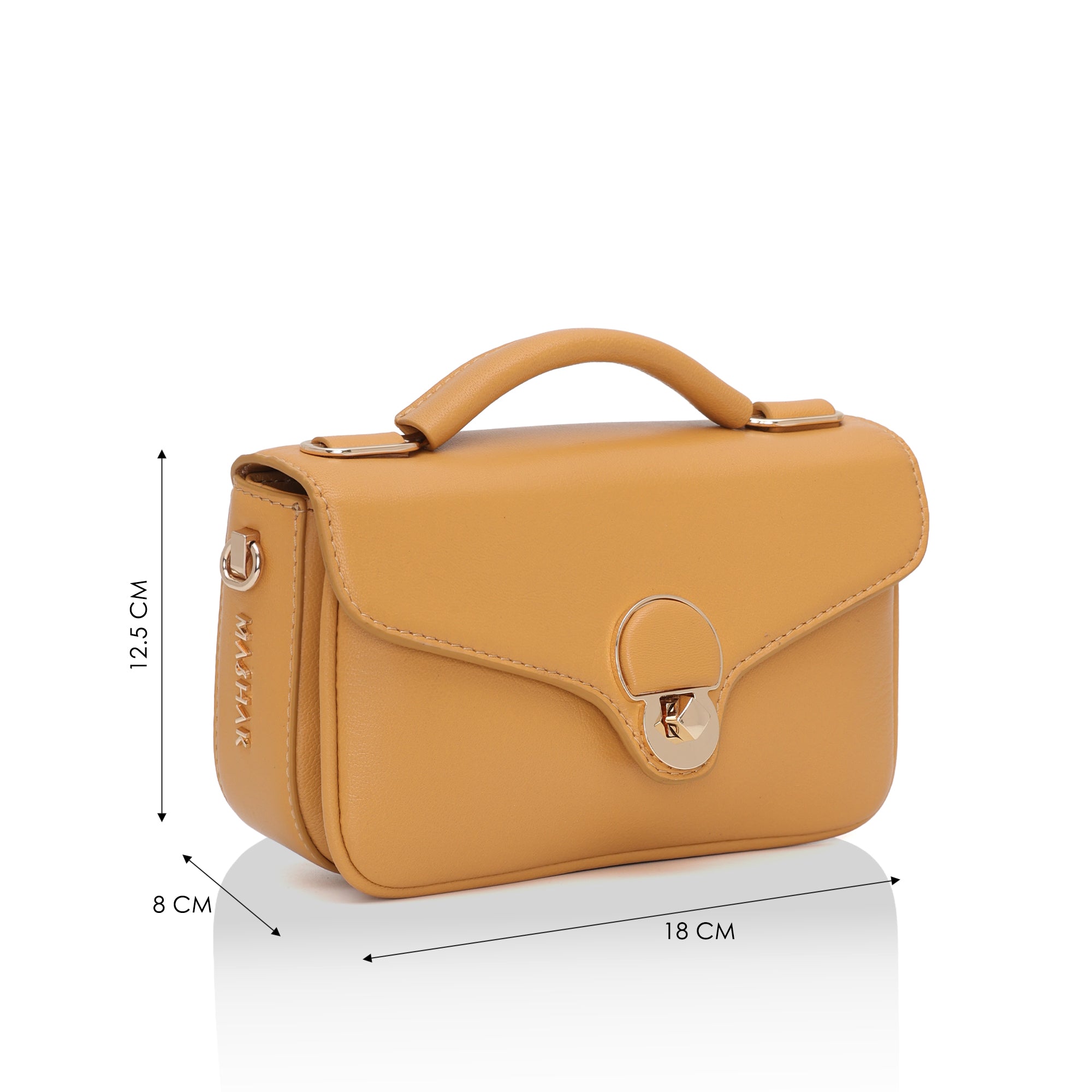 Terra : Napa leather Crossbody Bag (Mustard)