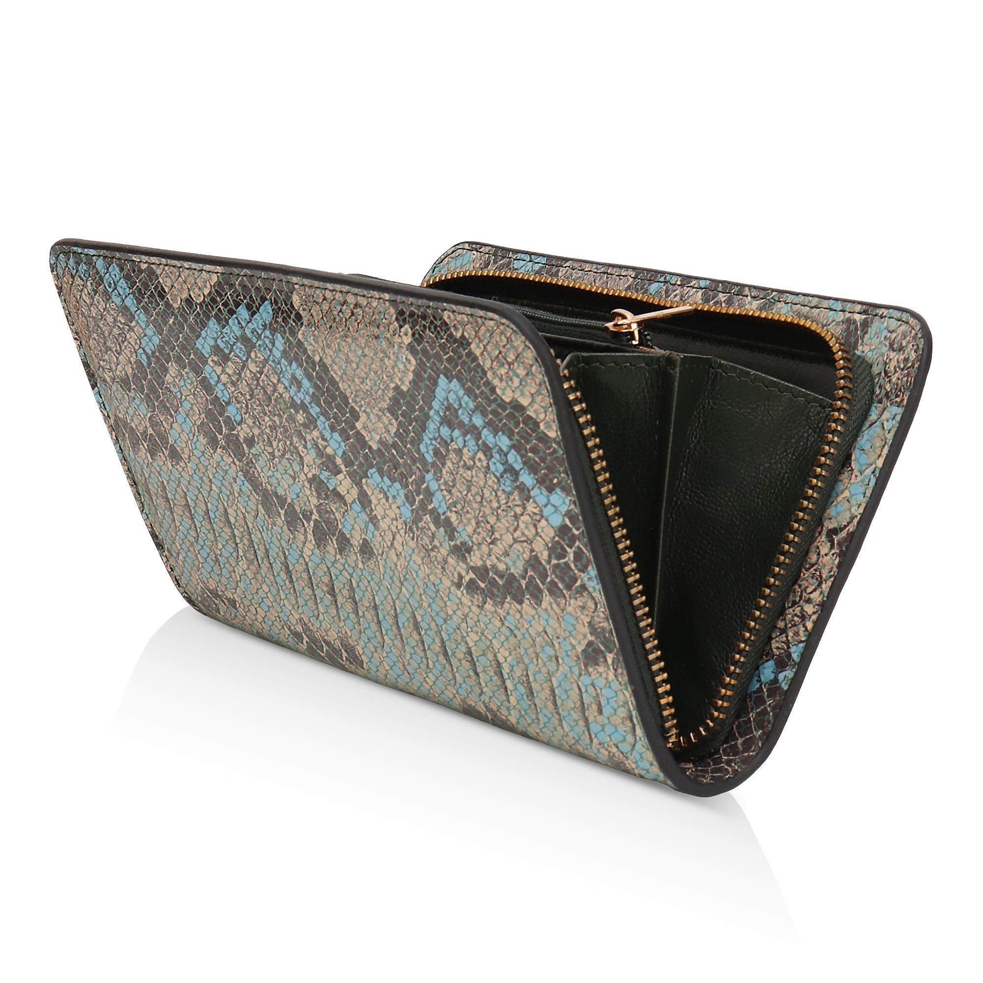 Azurea: Italian Leather Ladies’ Wallet (Blue)