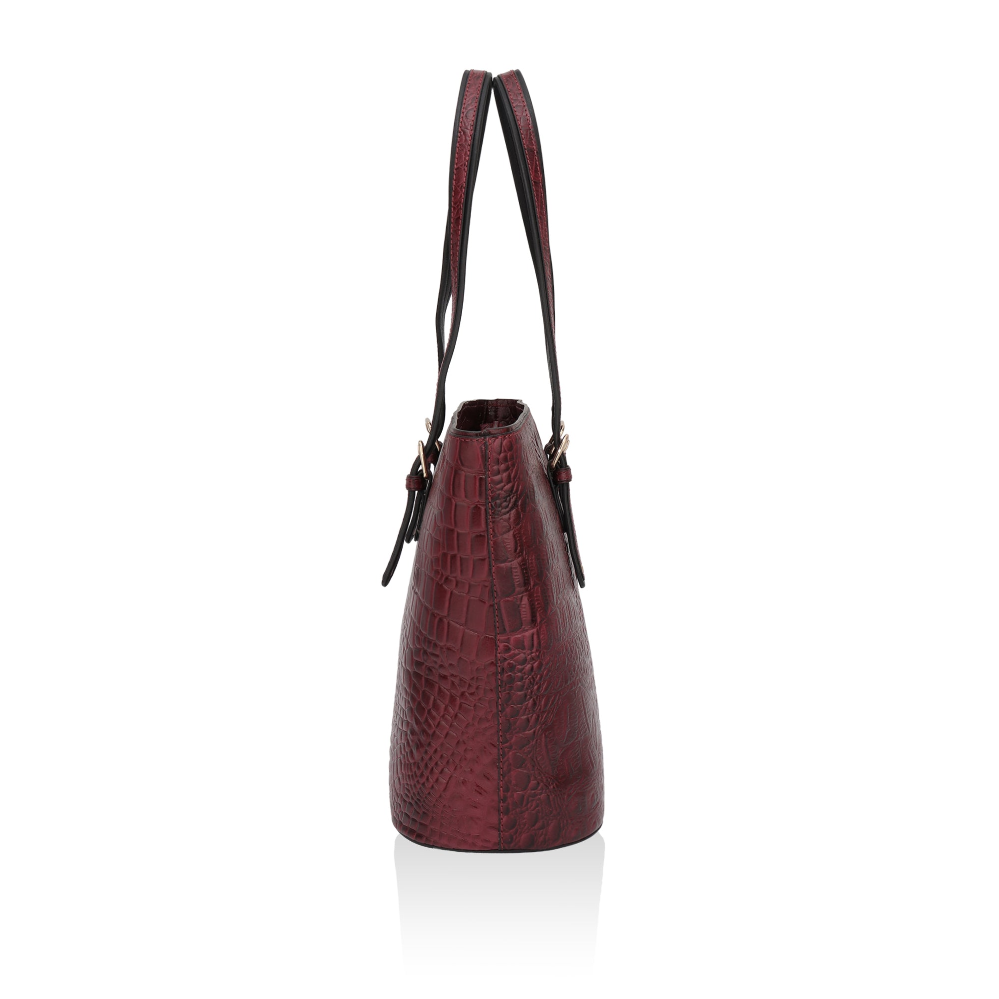Alpha: Luxury Leather Office Tote (Cherry Red)