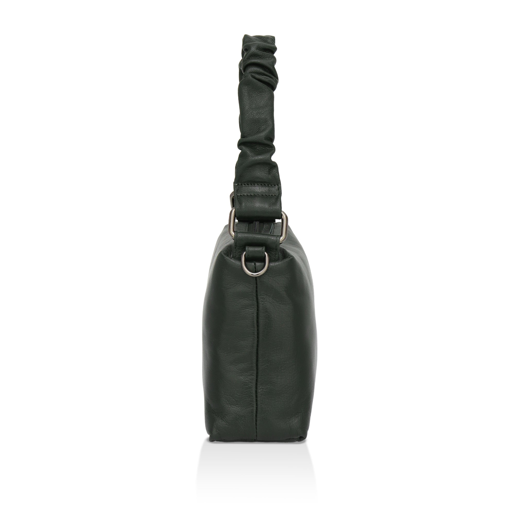 Verve: Napa Leather Crossbody Bag (Dark Green)