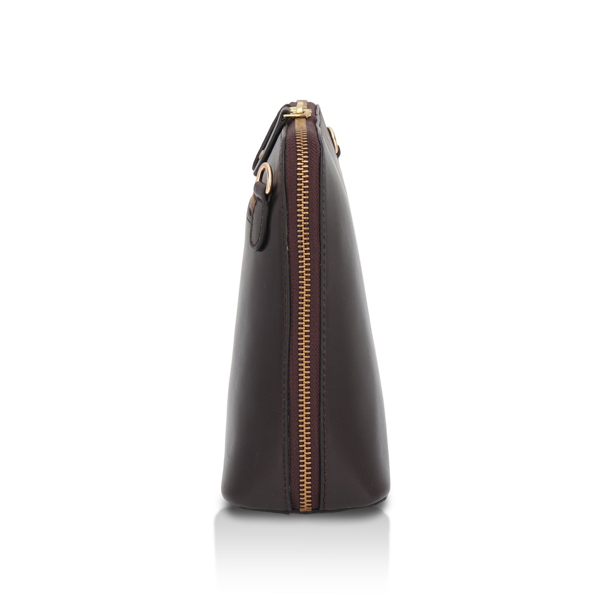 Luxeblend: Full Grain Leather Crossbody Bag (Brown)