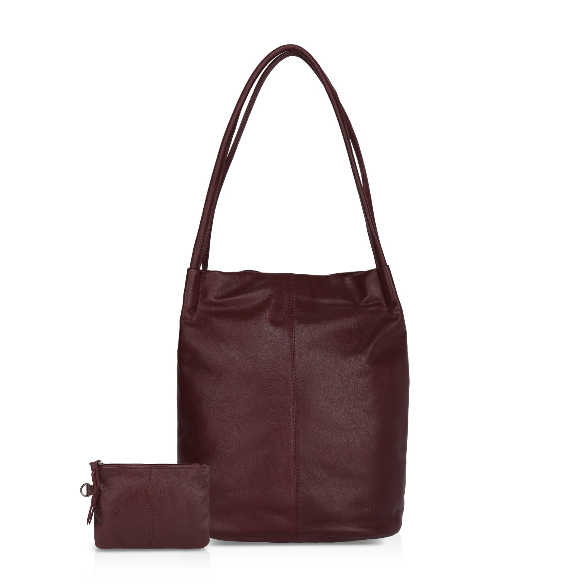 Boho: Soft Napa Leather Tote Bag (Wine)