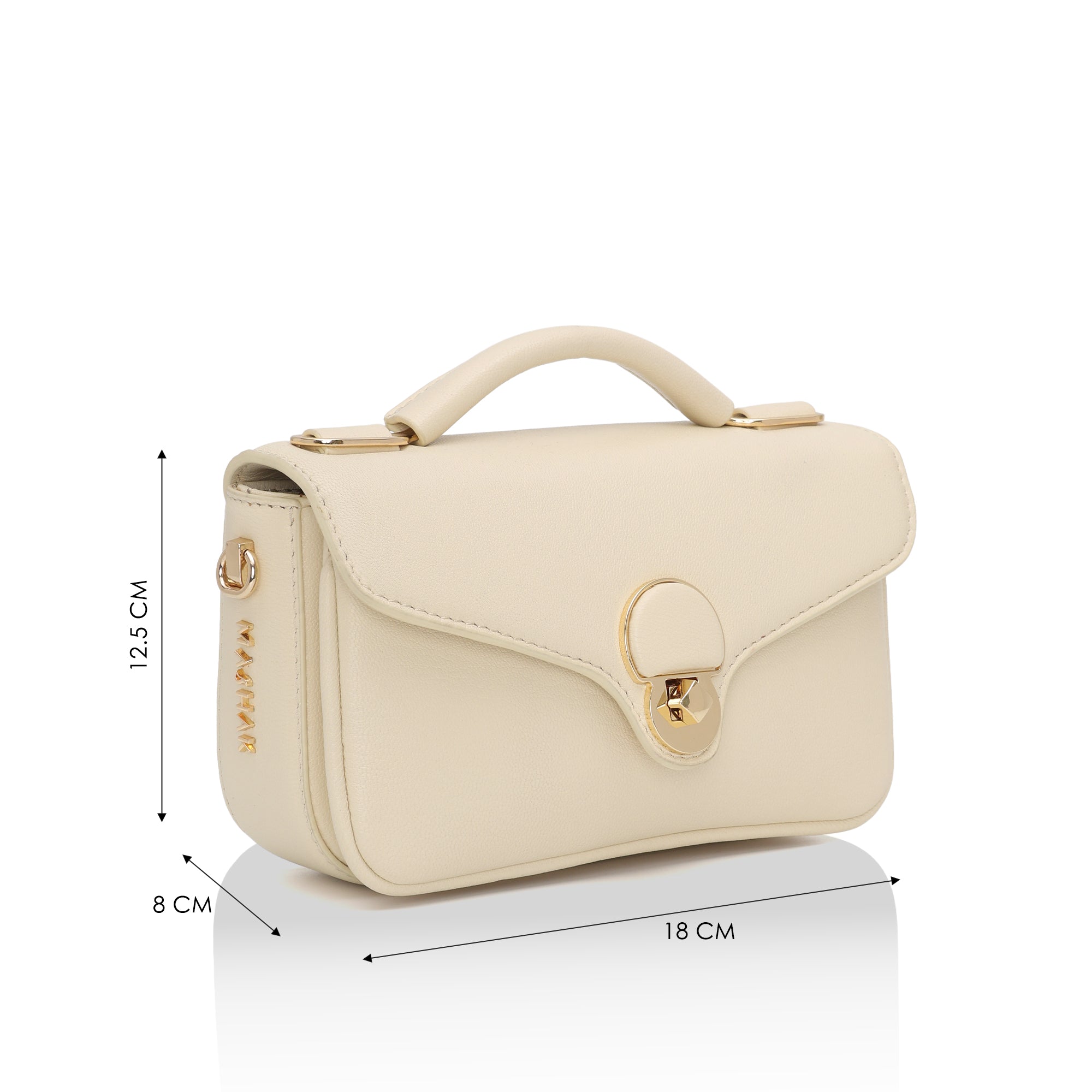 Terra : Napa leather Crossbody Bag (Cream)