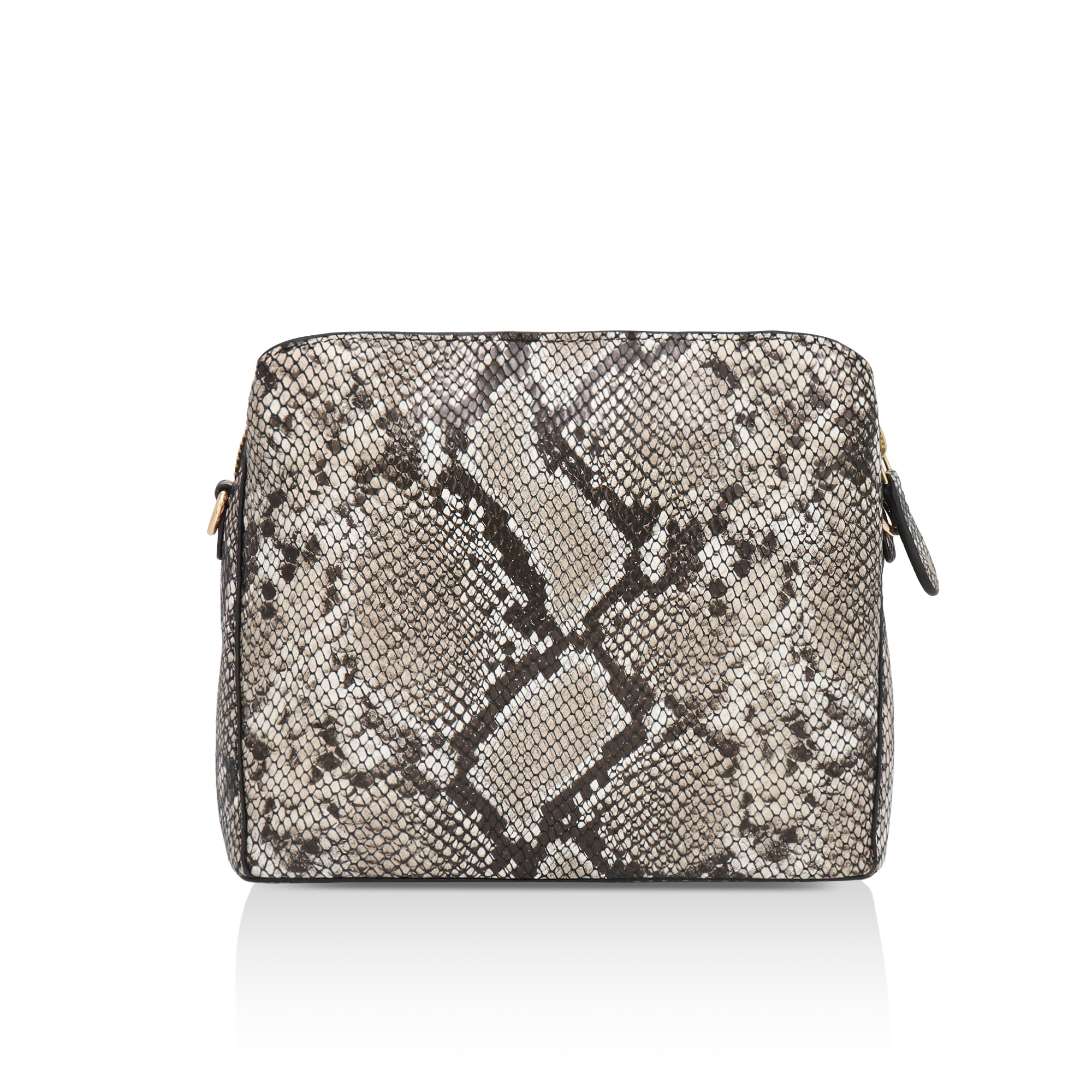 Savannah: Italian Leather Crossbody Bag (Grey)