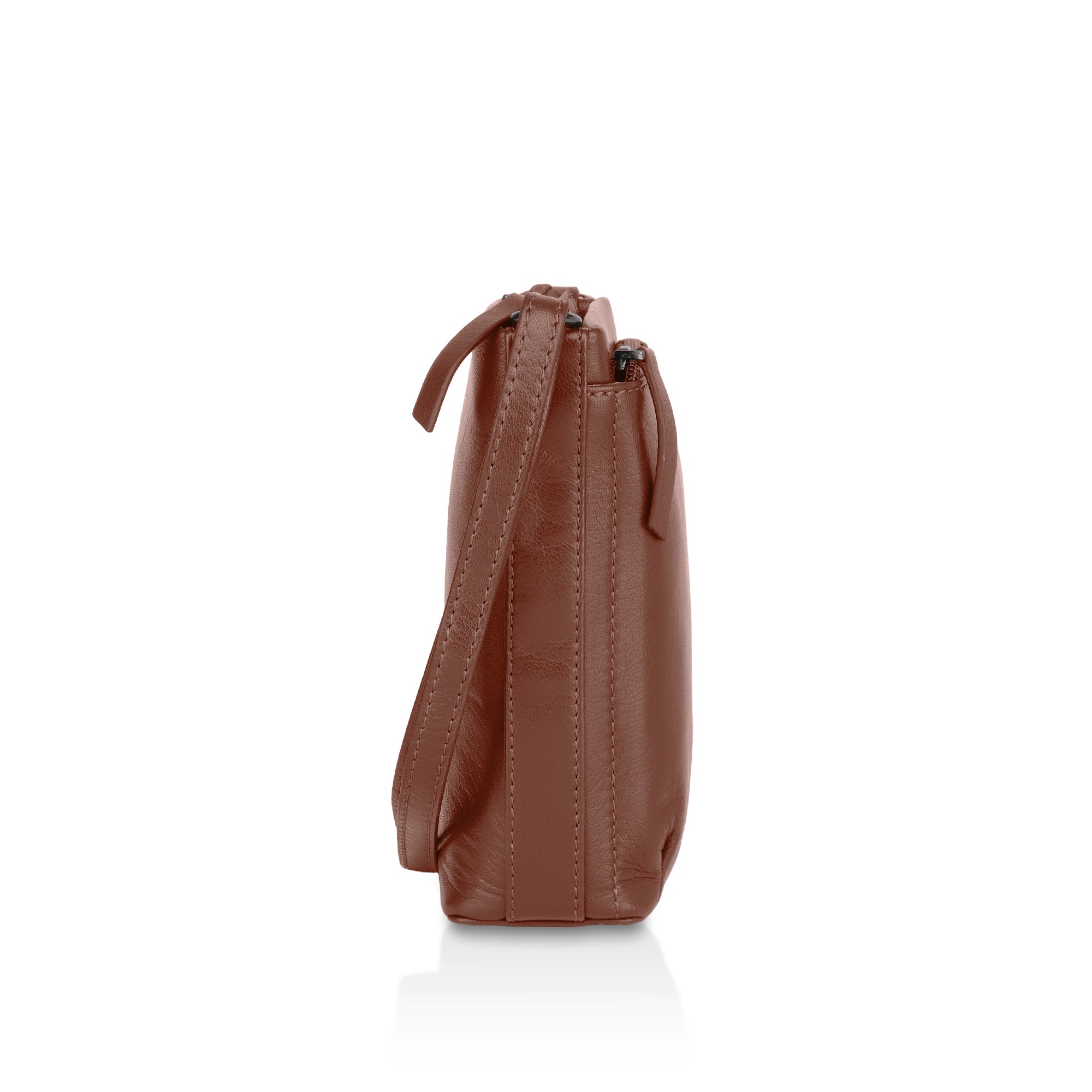 Sienna: Napa Leather Crossbody Bag (Tan)