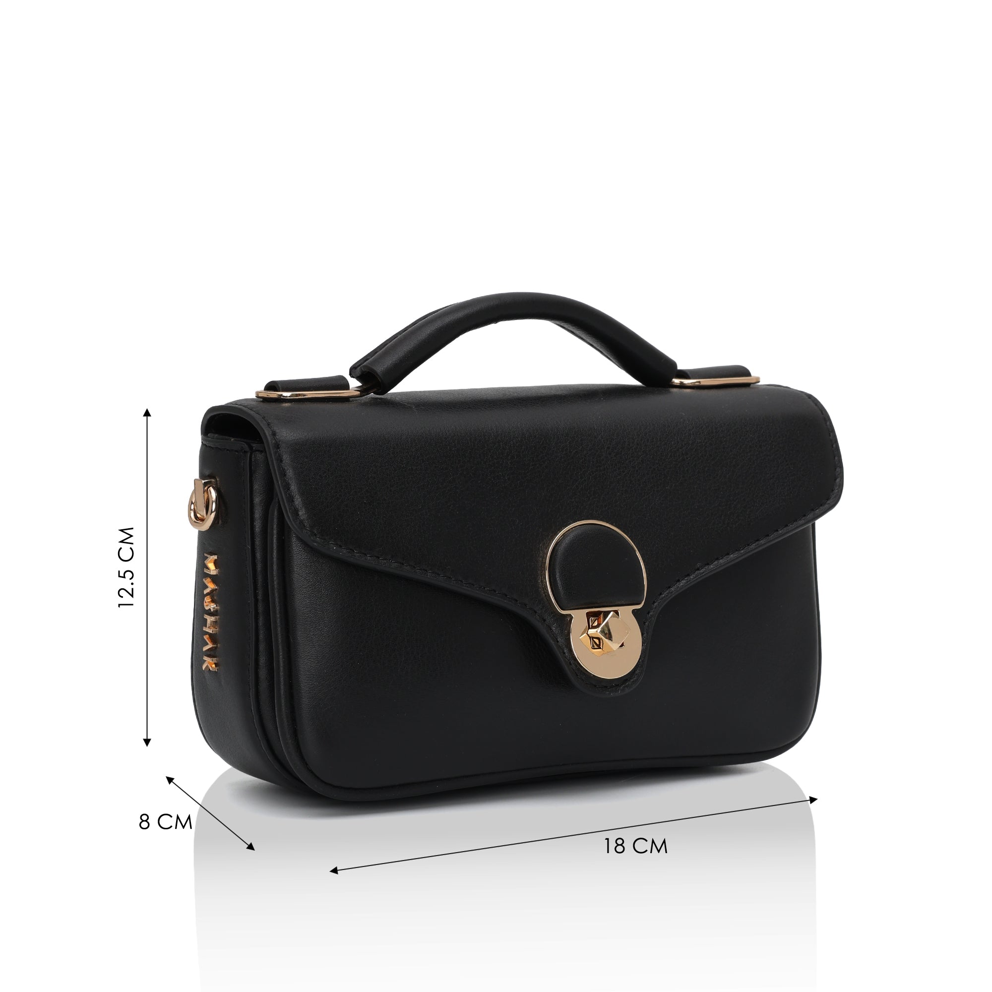 Terra : Napa leather Crossbody Bag (Black)