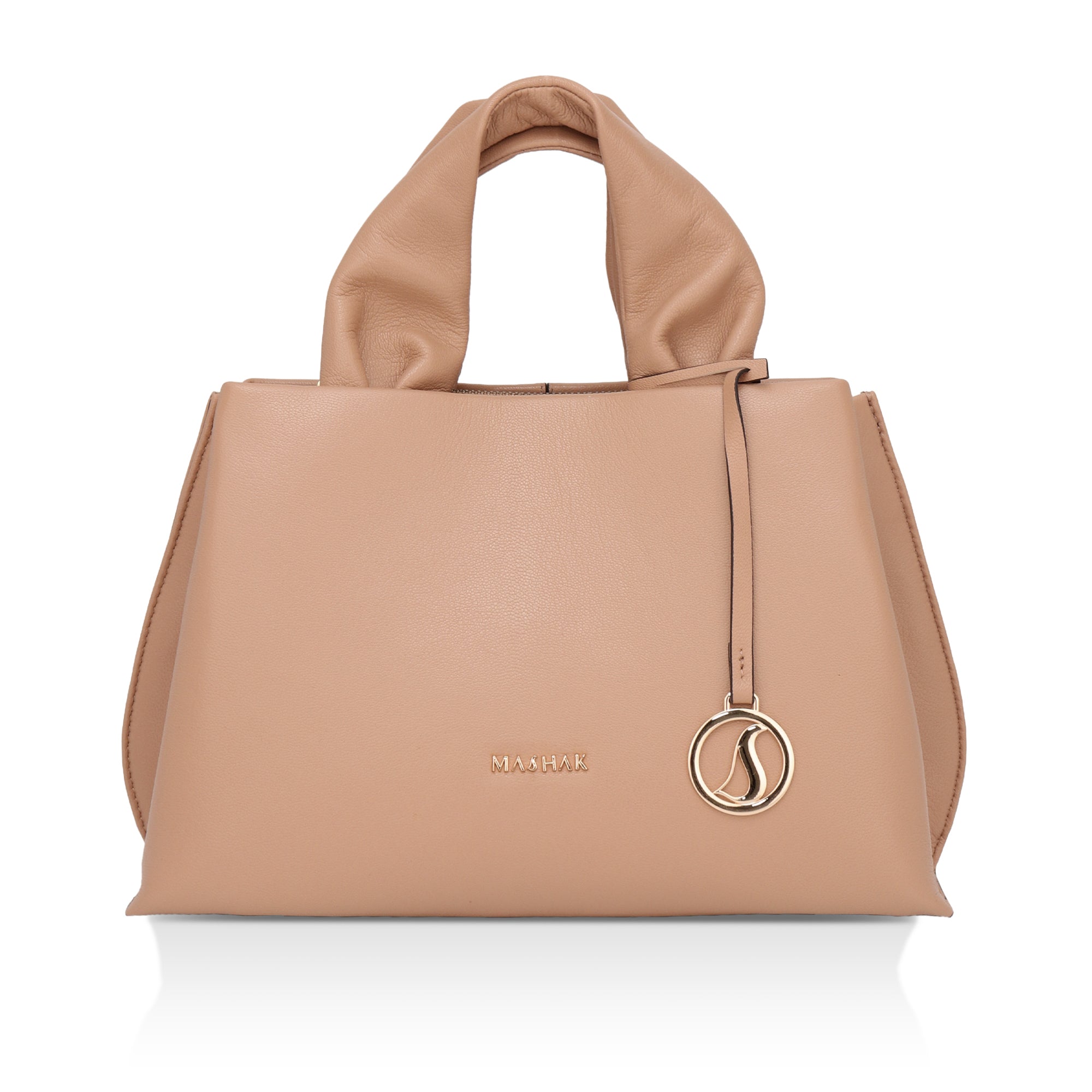 Mia : Napa Leather Handbag (Nude)