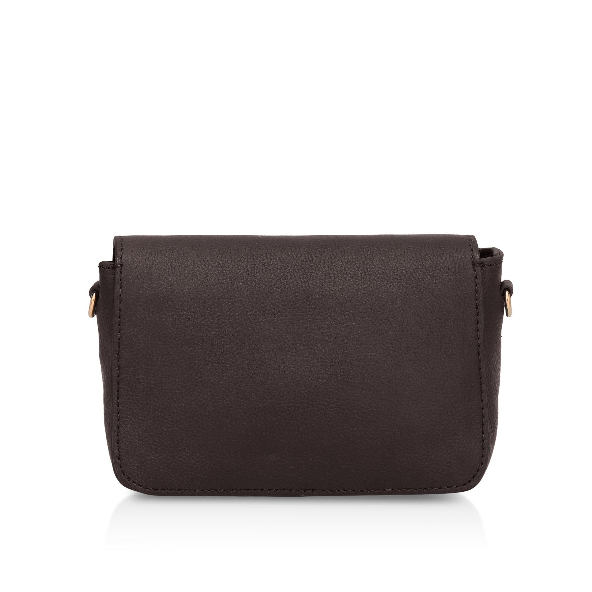 Eva : Pebbled Leather Crossbody Bag (Brown)