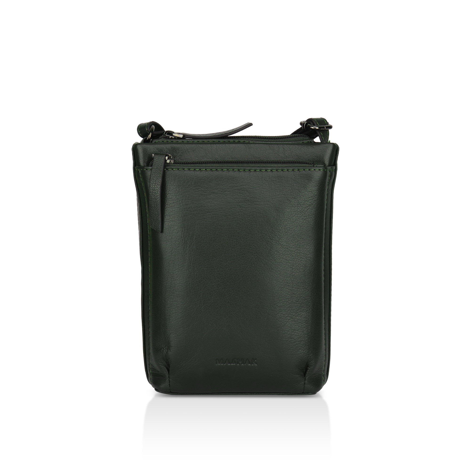 Sienna: Napa Leather Crossbody Bag (Dark Green)