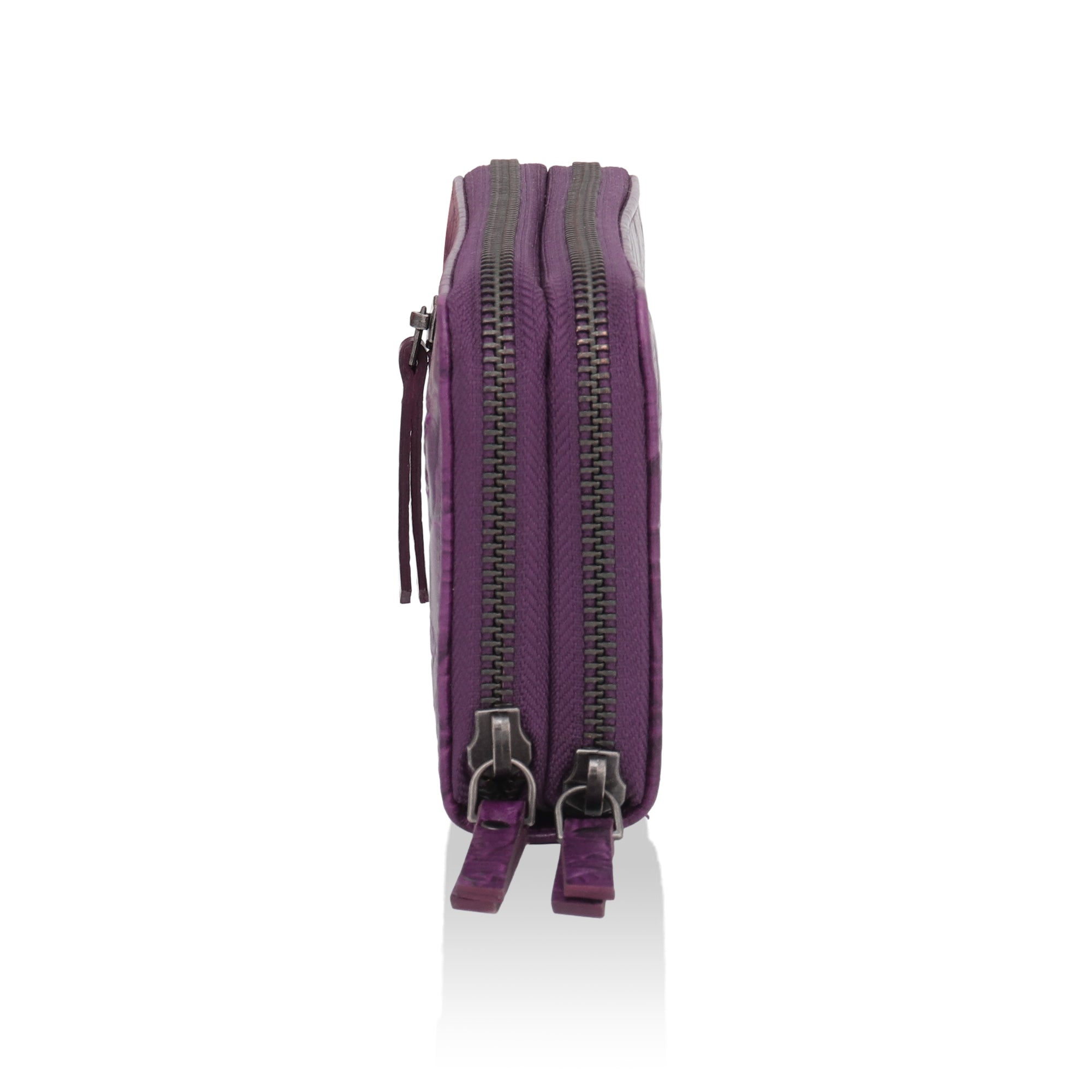 Panache: Double Zip Womens’ Wallets (Purple)