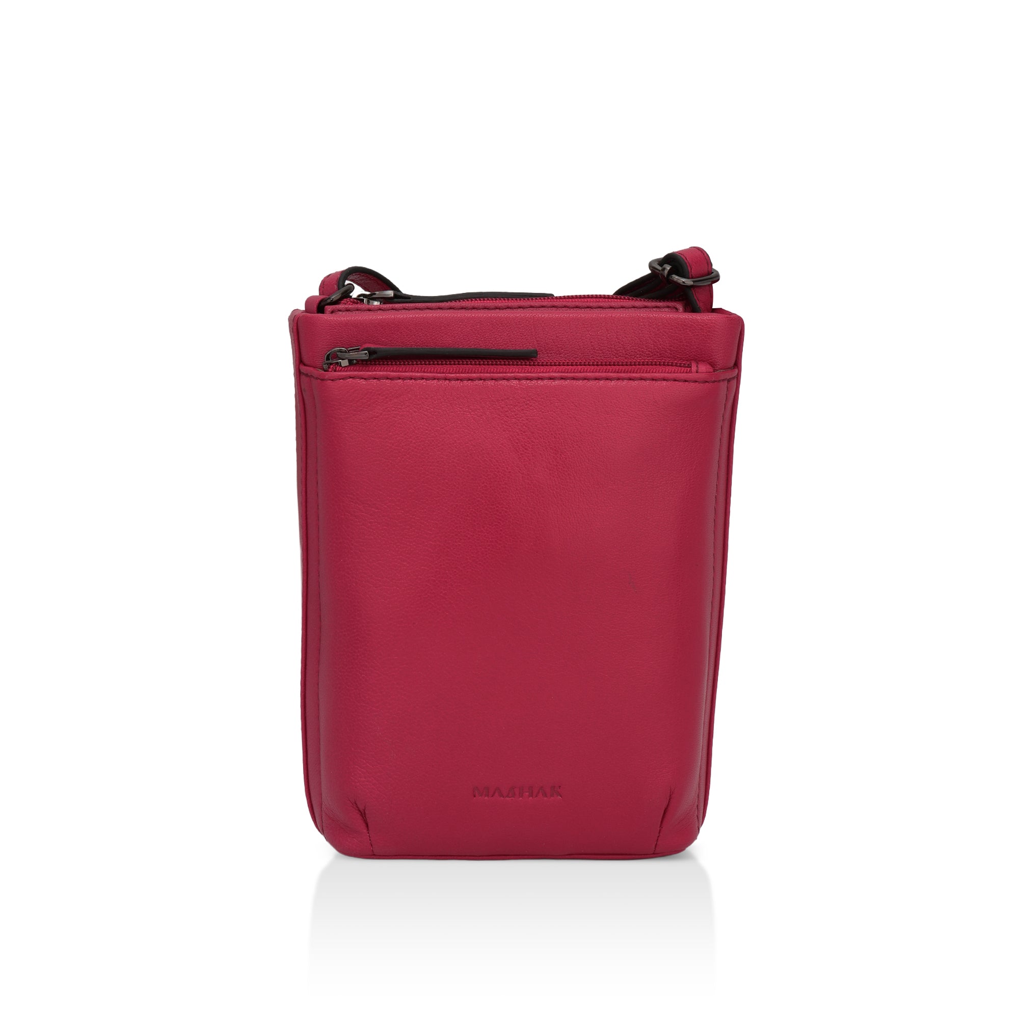 Sienna: Napa Leather Crossbody Bag (Hot Pink)