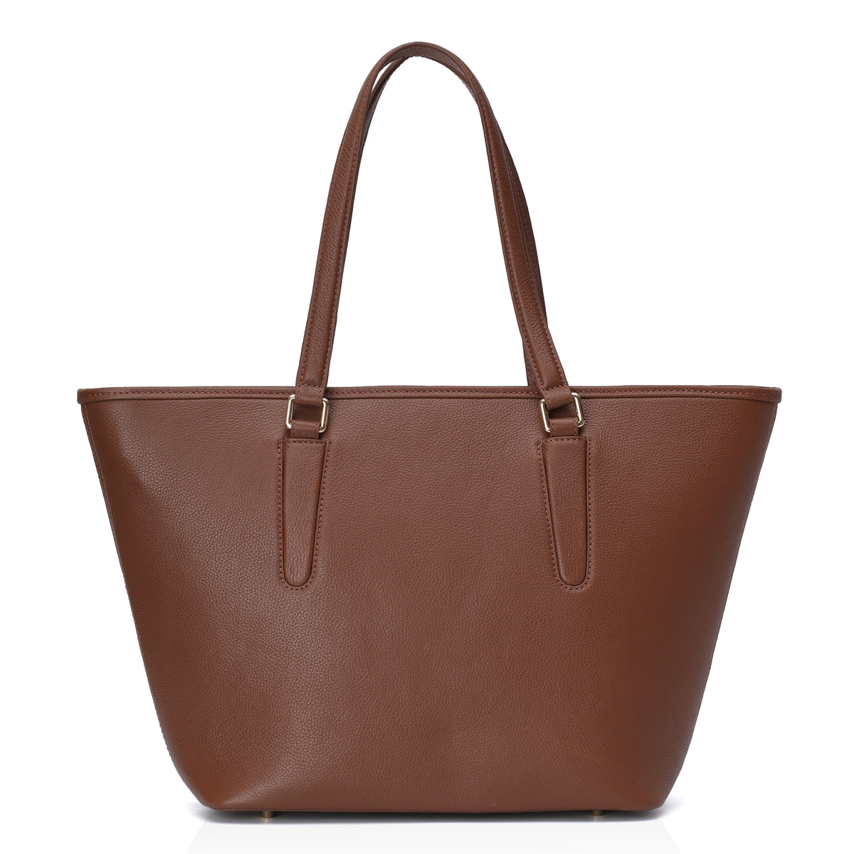 Pinnacle: Pebbled Leather Laptop Tote Bag (Tan)