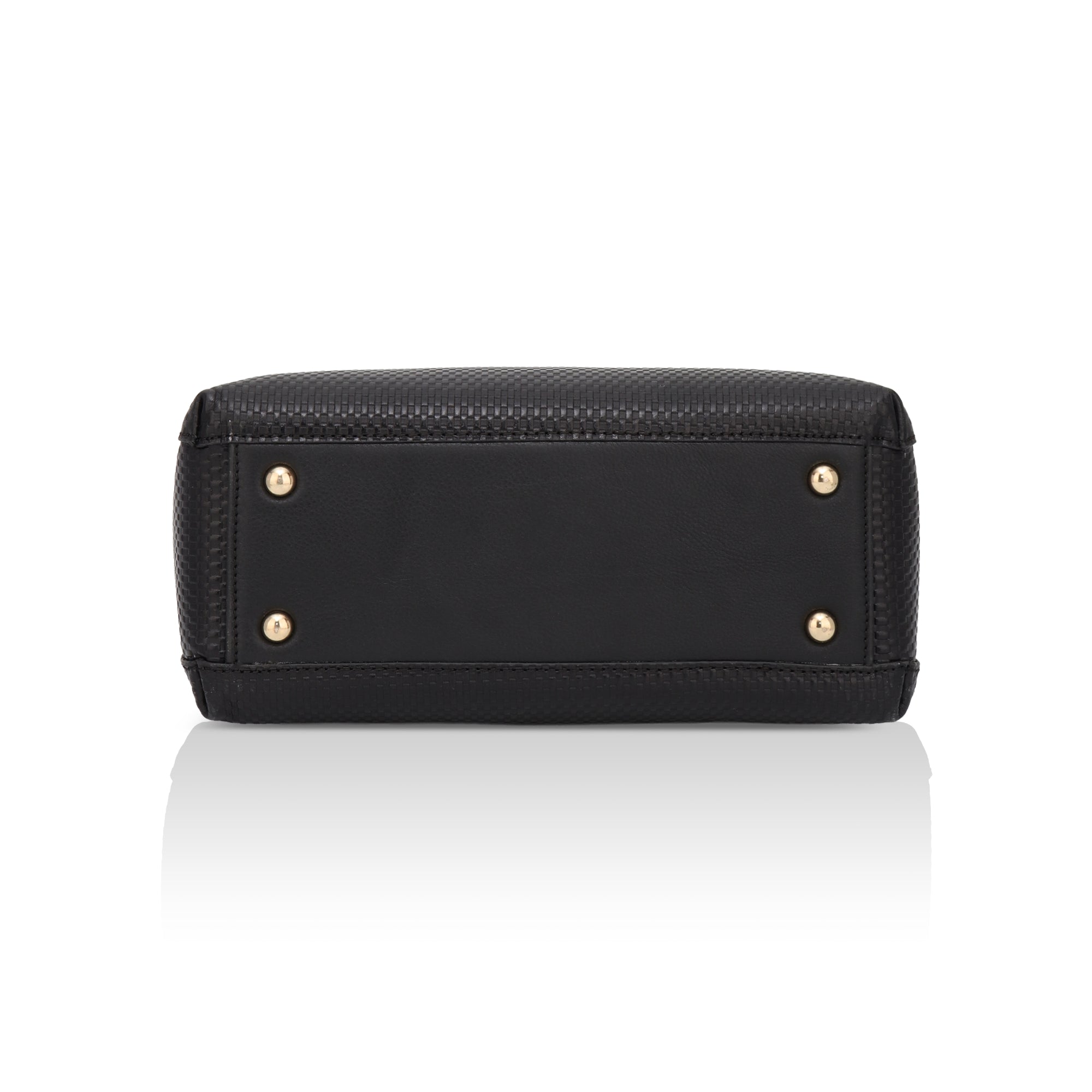 Opula: Scaled Leather Handbag (Black)