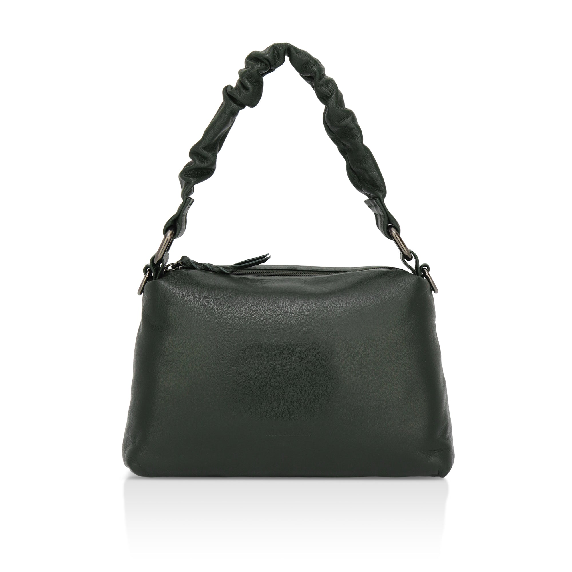 Verve: Napa Leather Crossbody Bag (Dark Green)
