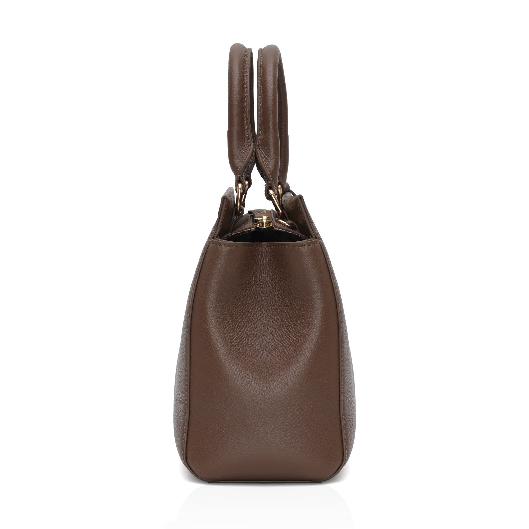 Imperio: Full Grain Pebbled Leather Handbag (Brown)