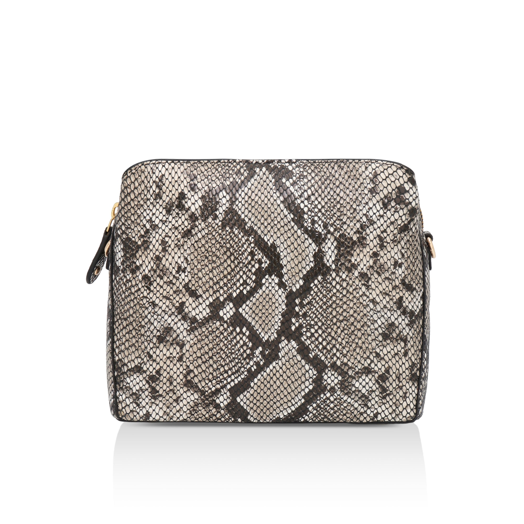 Savannah: Italian Leather Crossbody Bag (Grey)