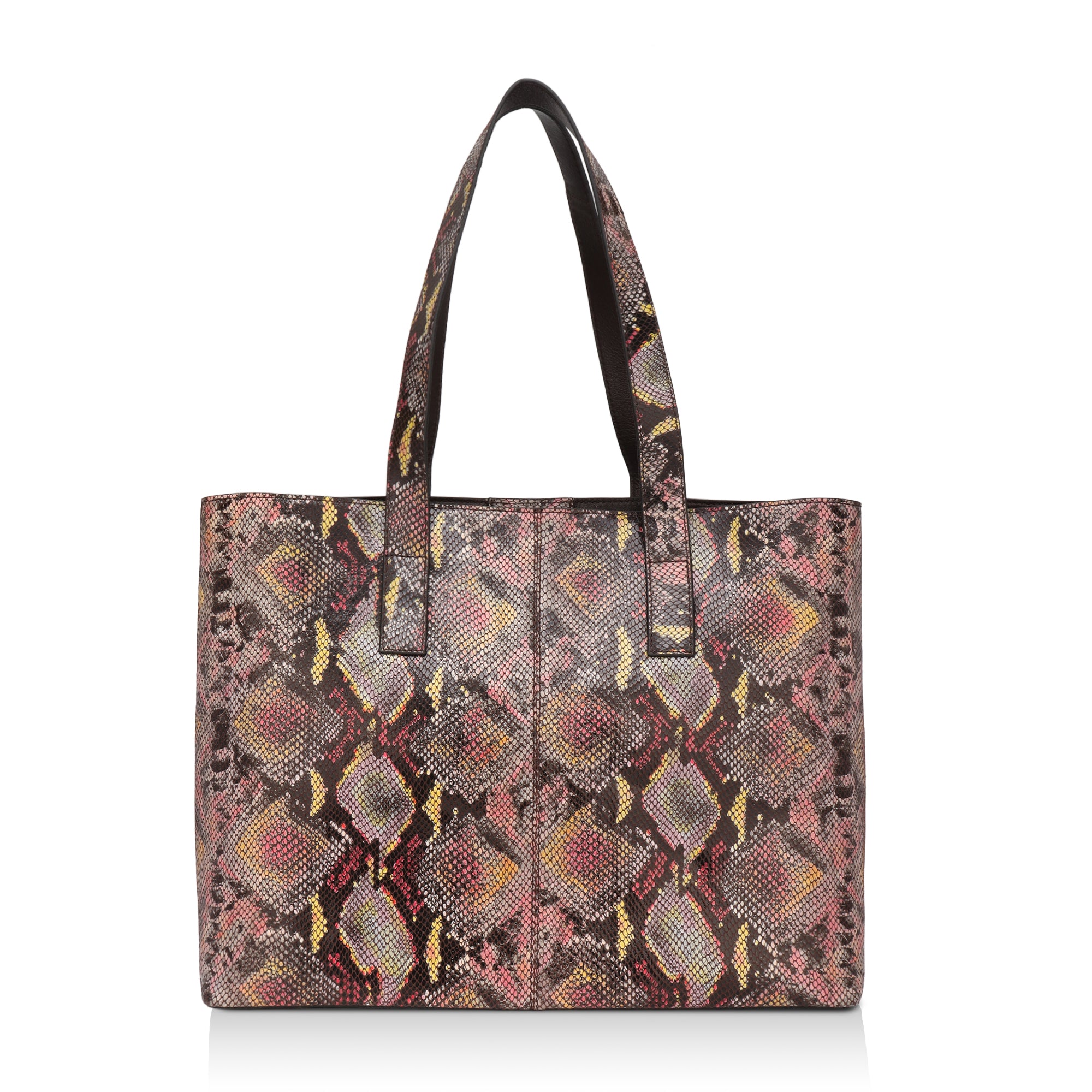 Wild Allure: Italian Leather Tote Bag (Multicolour)