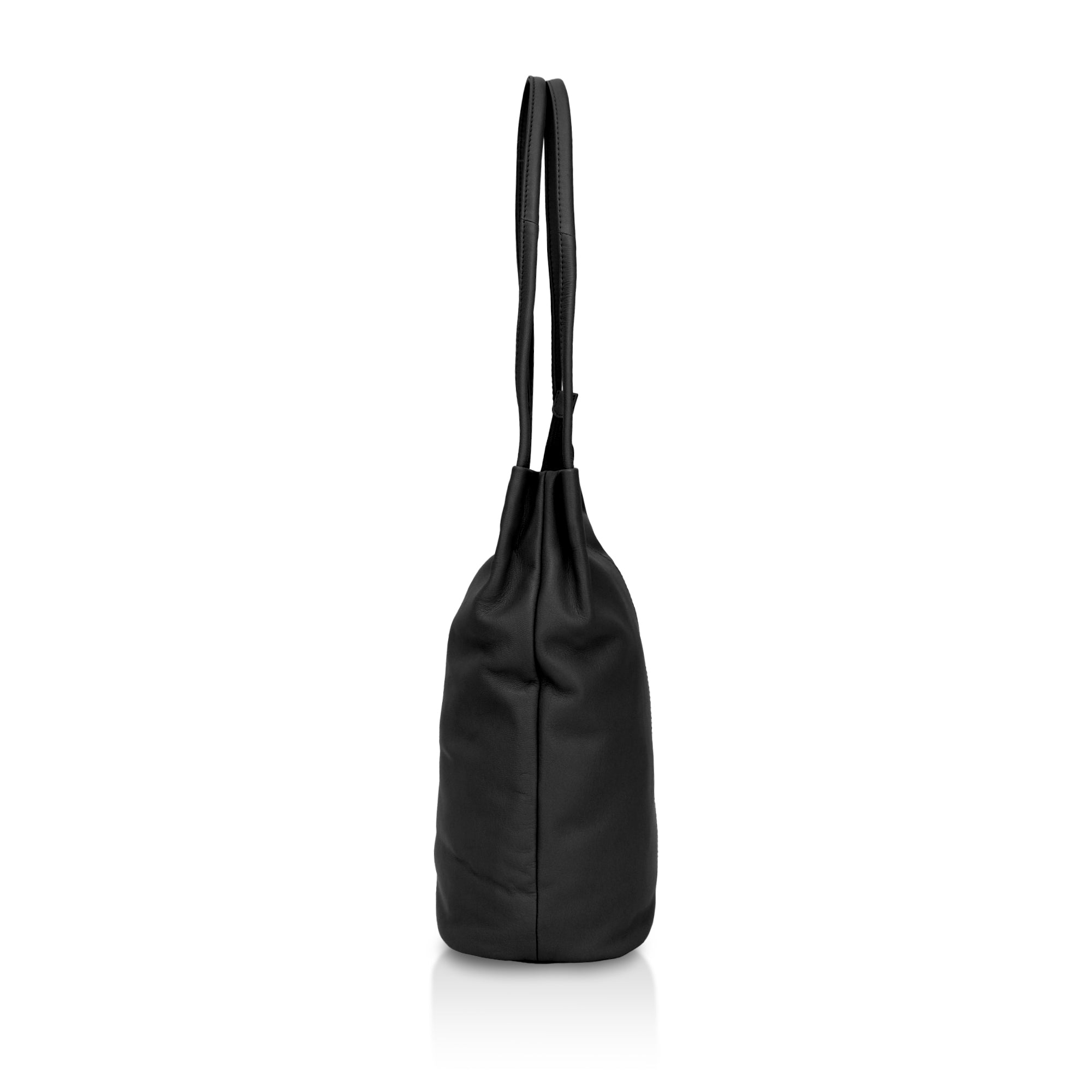 Boho: Soft Napa Leather Tote Bag (Black)