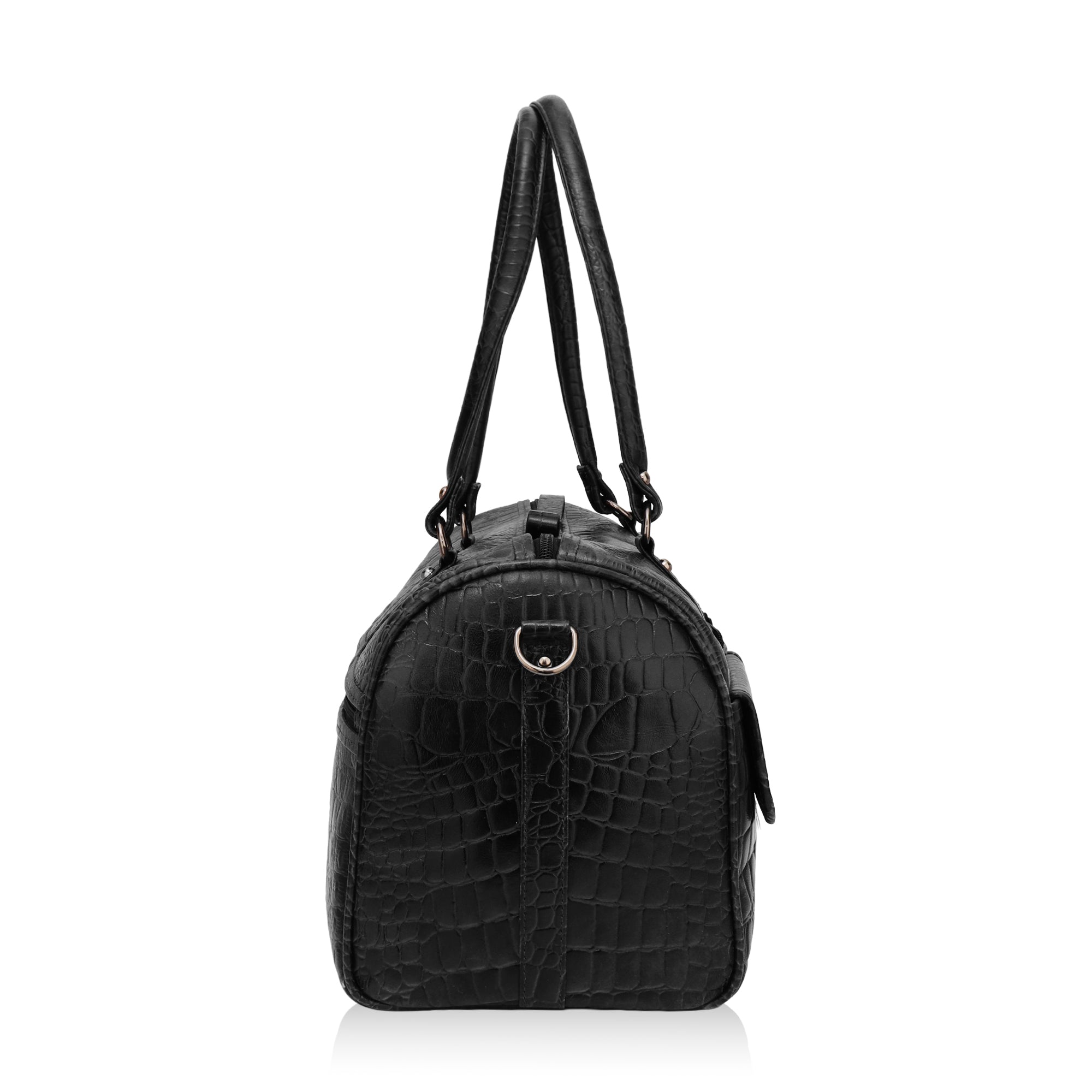 Elité: Luxury Leather Travel Duffel Bag (Black)