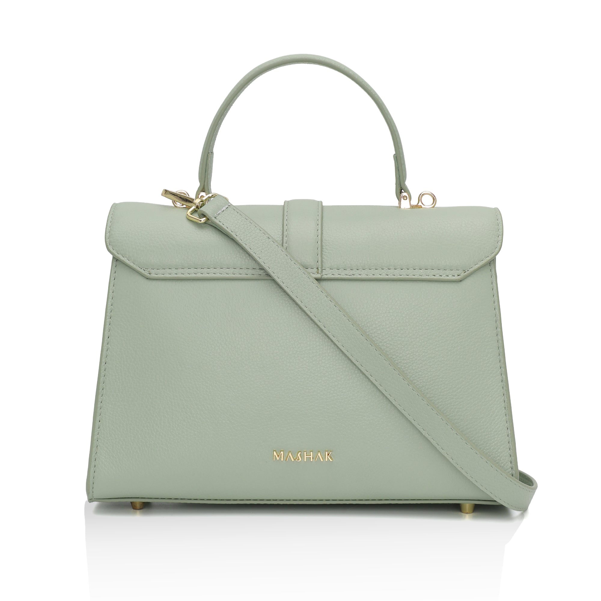 Solis: Full Grain Leather Handbag (Mint Green)