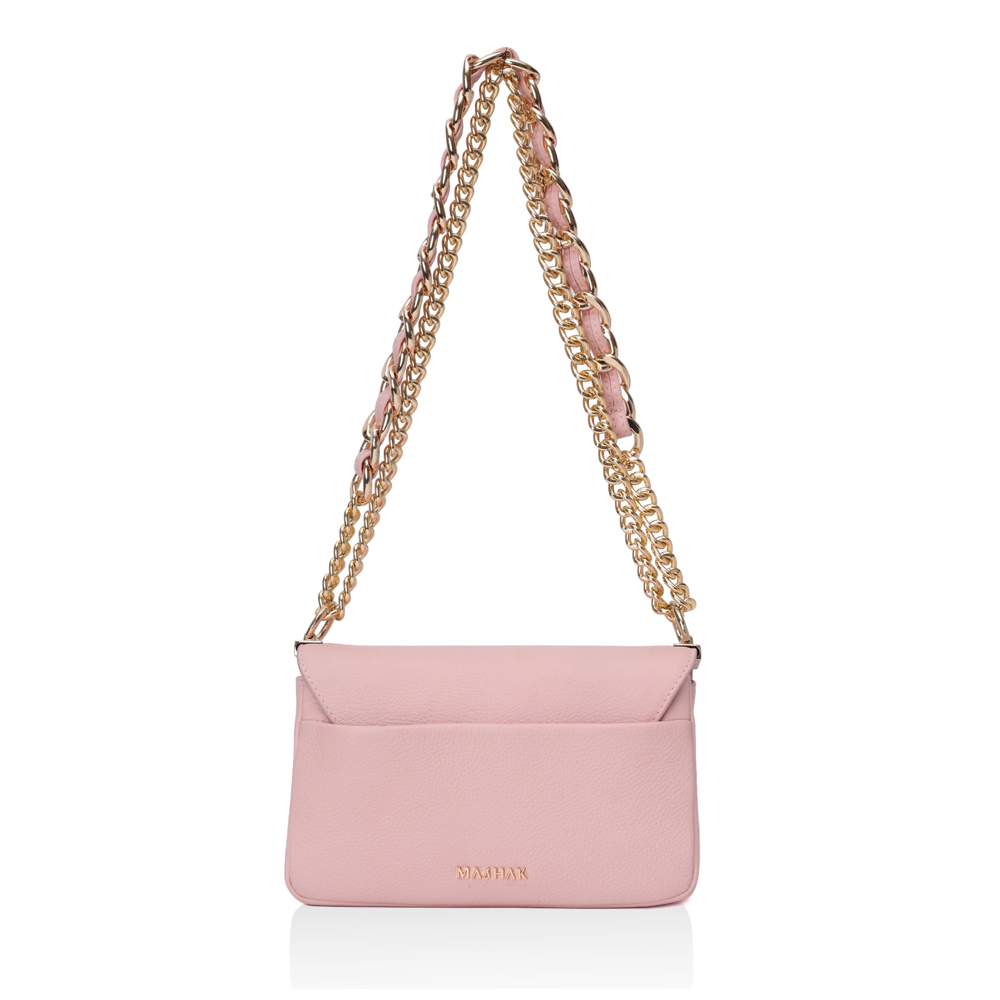 Velora : Pebbled Leather Shoulder Crossbody Bag (Pink)