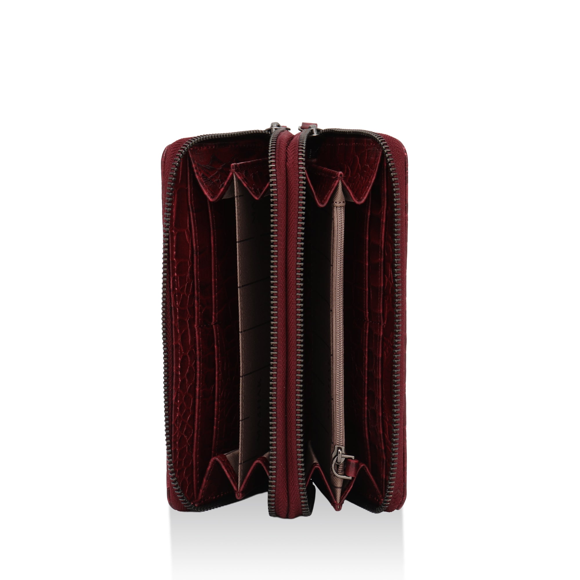 Panache: Double Zip Womens’ Wallets (Cherry Red)