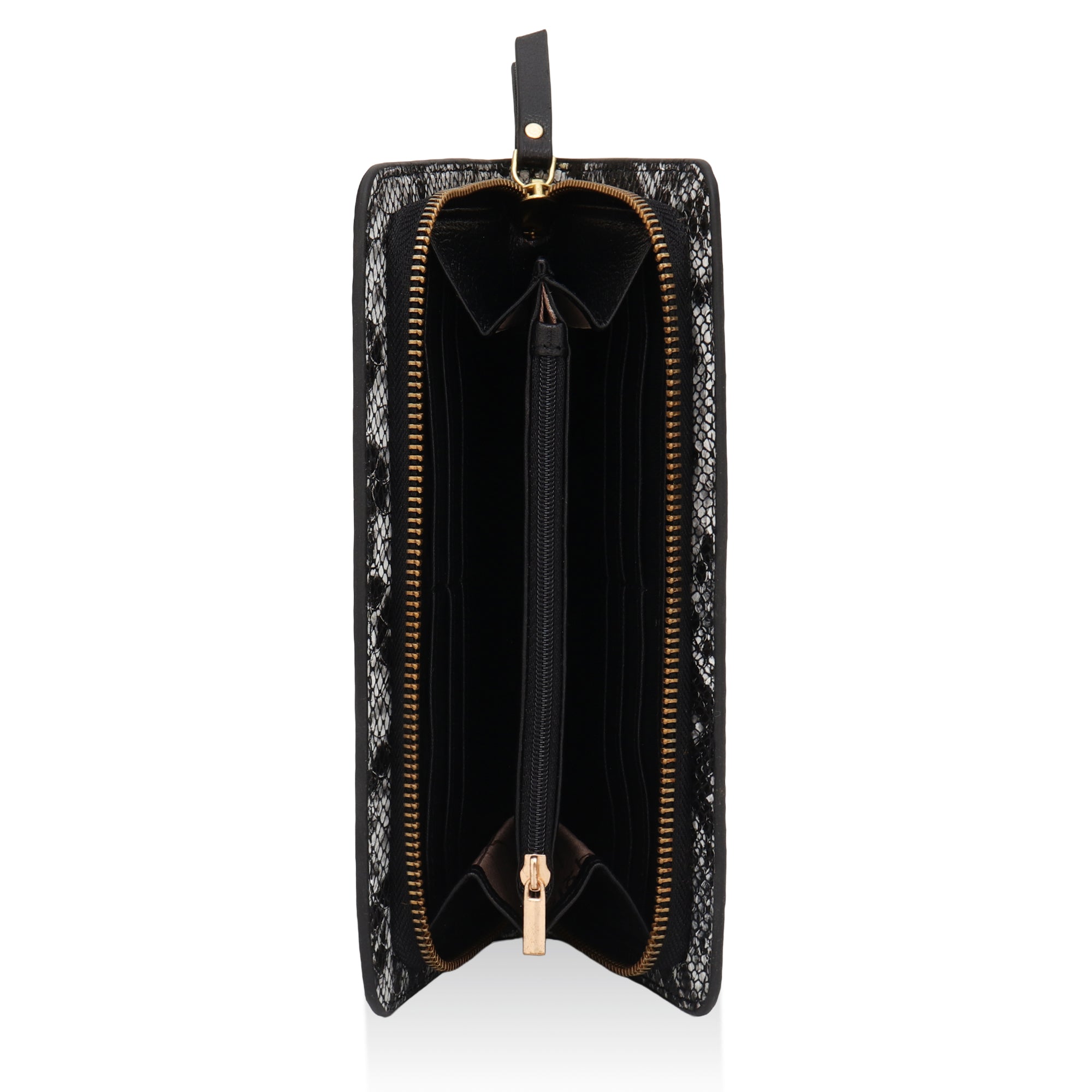 Azurea: Italian Leather Ladies’ Wallet (Black and Grey)