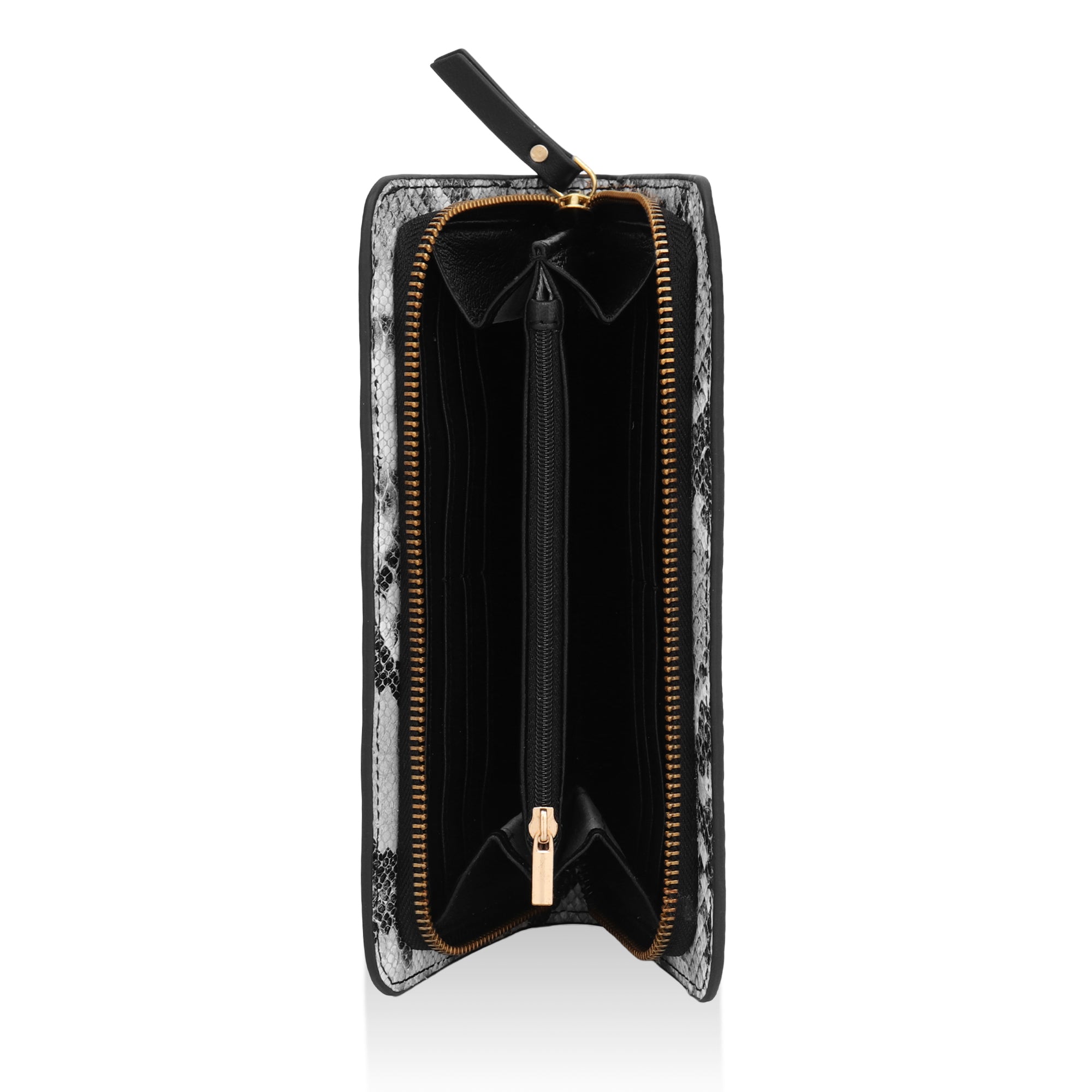 Azurea: Italian Leather Ladies’ Wallet (Black and White)