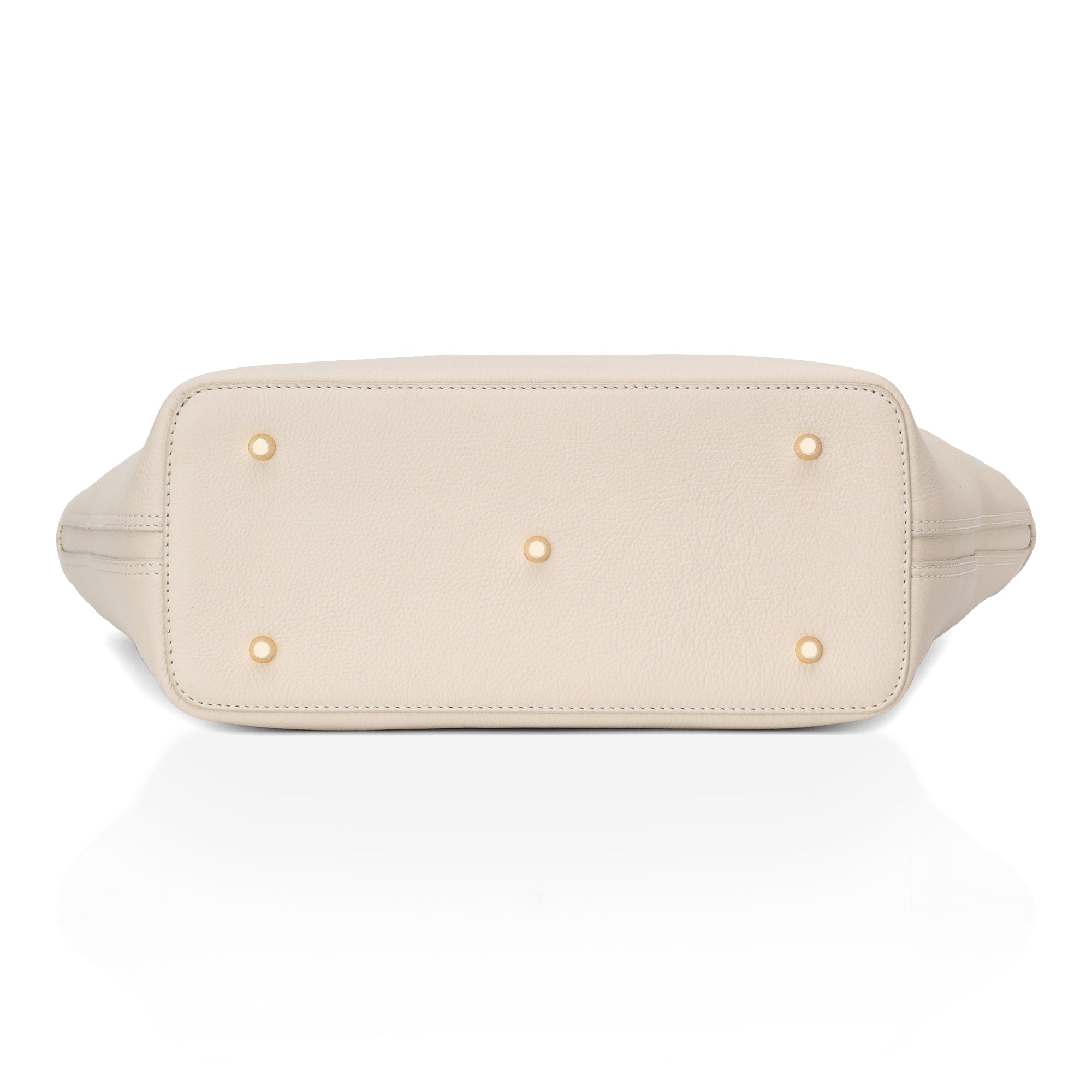 Pinnacle: Pebbled Leather Laptop Tote Bag (Cream)