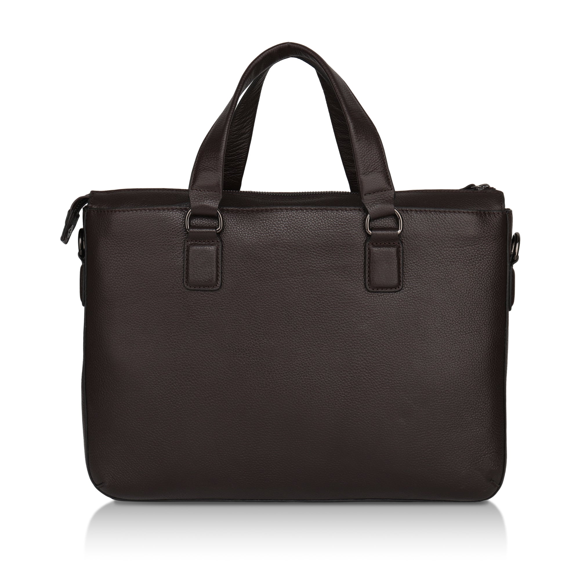 Nexa: Pebbled Leather Laptop Bag (Brown)