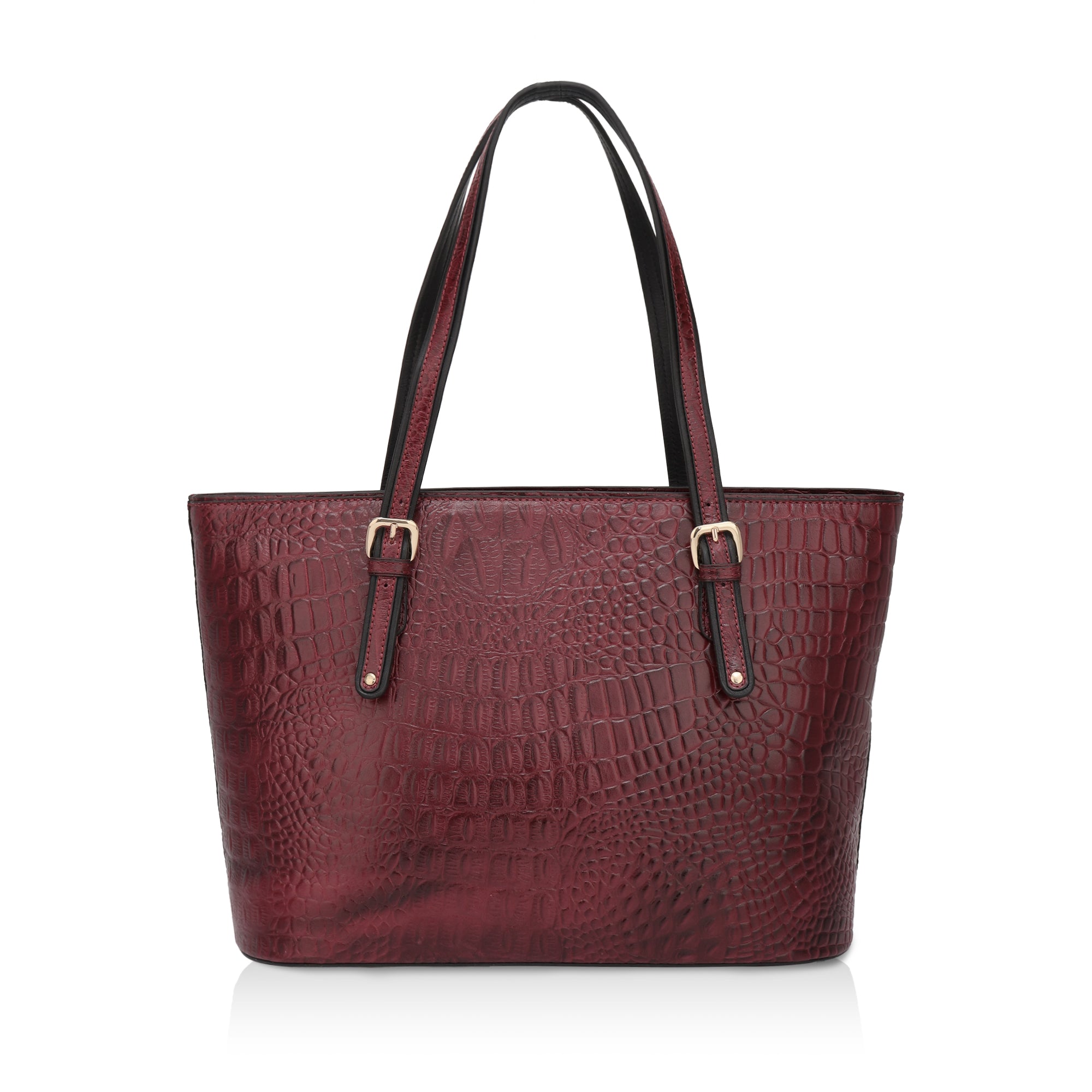 Alpha: Luxury Leather Office Tote (Cherry Red)