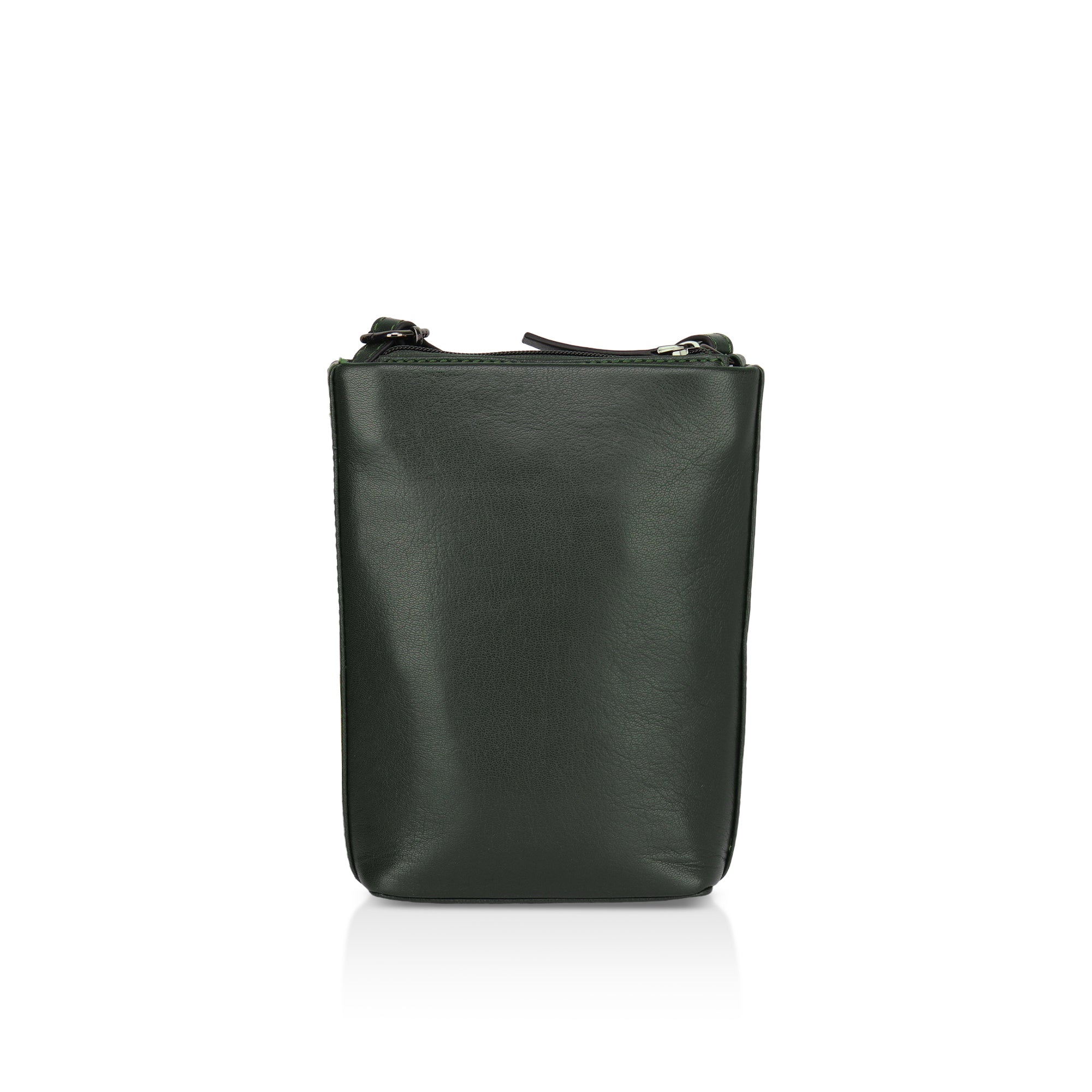 Sienna: Napa Leather Crossbody Bag (Dark Green)