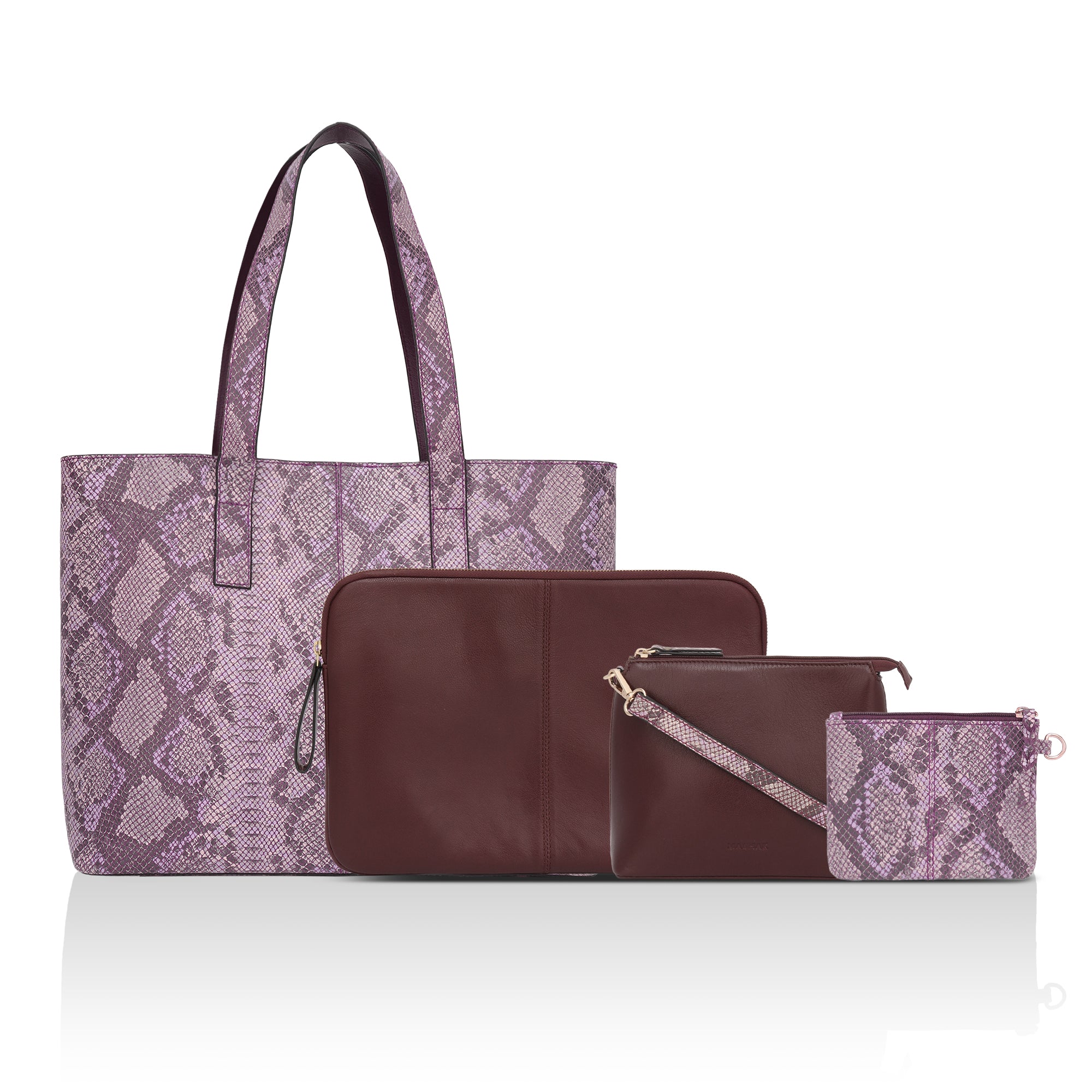 Wild Allure: Italian Leather Tote Bag (Pink)