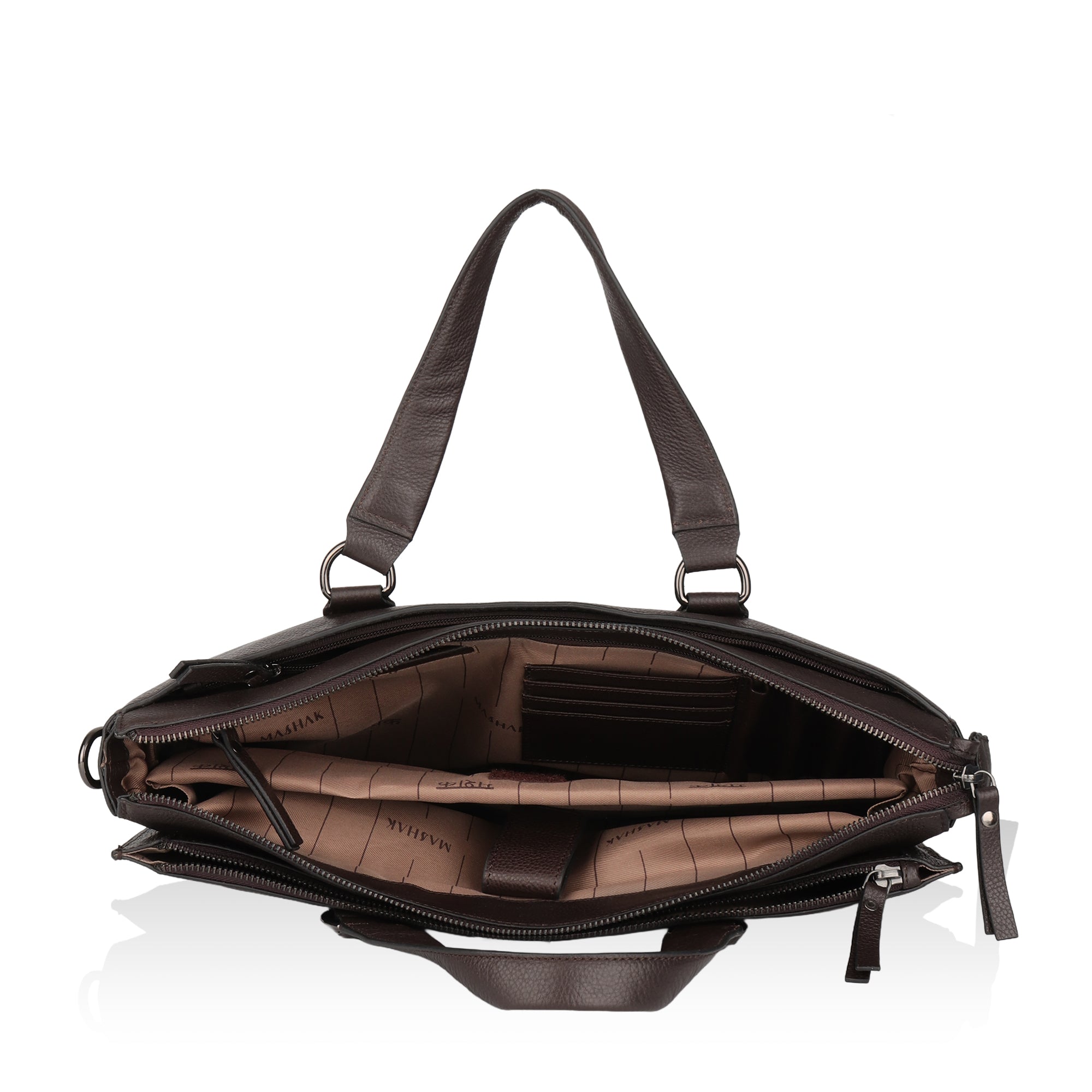 Nexa: Pebbled Leather Laptop Bag (Brown)