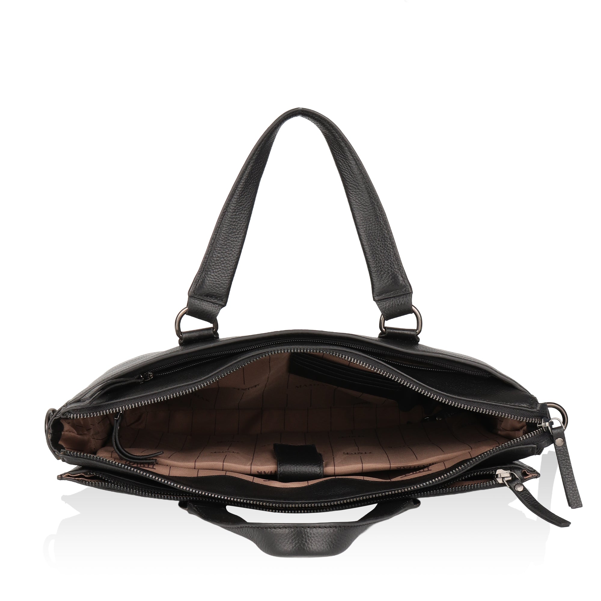 Nexa: Pebbled Leather Laptop Bag (Black)